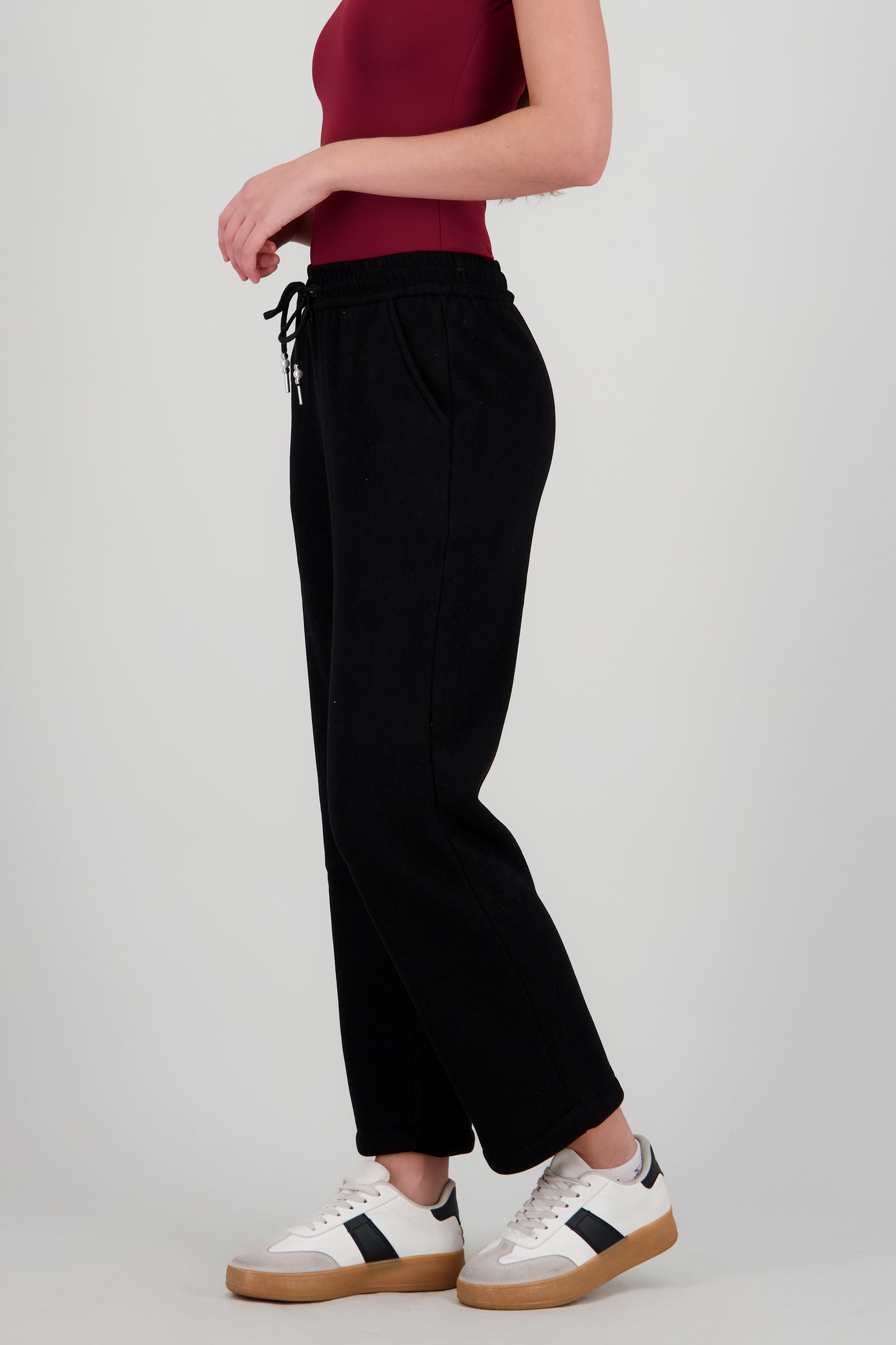 Pantalon amplio forrado peluche NEGRO