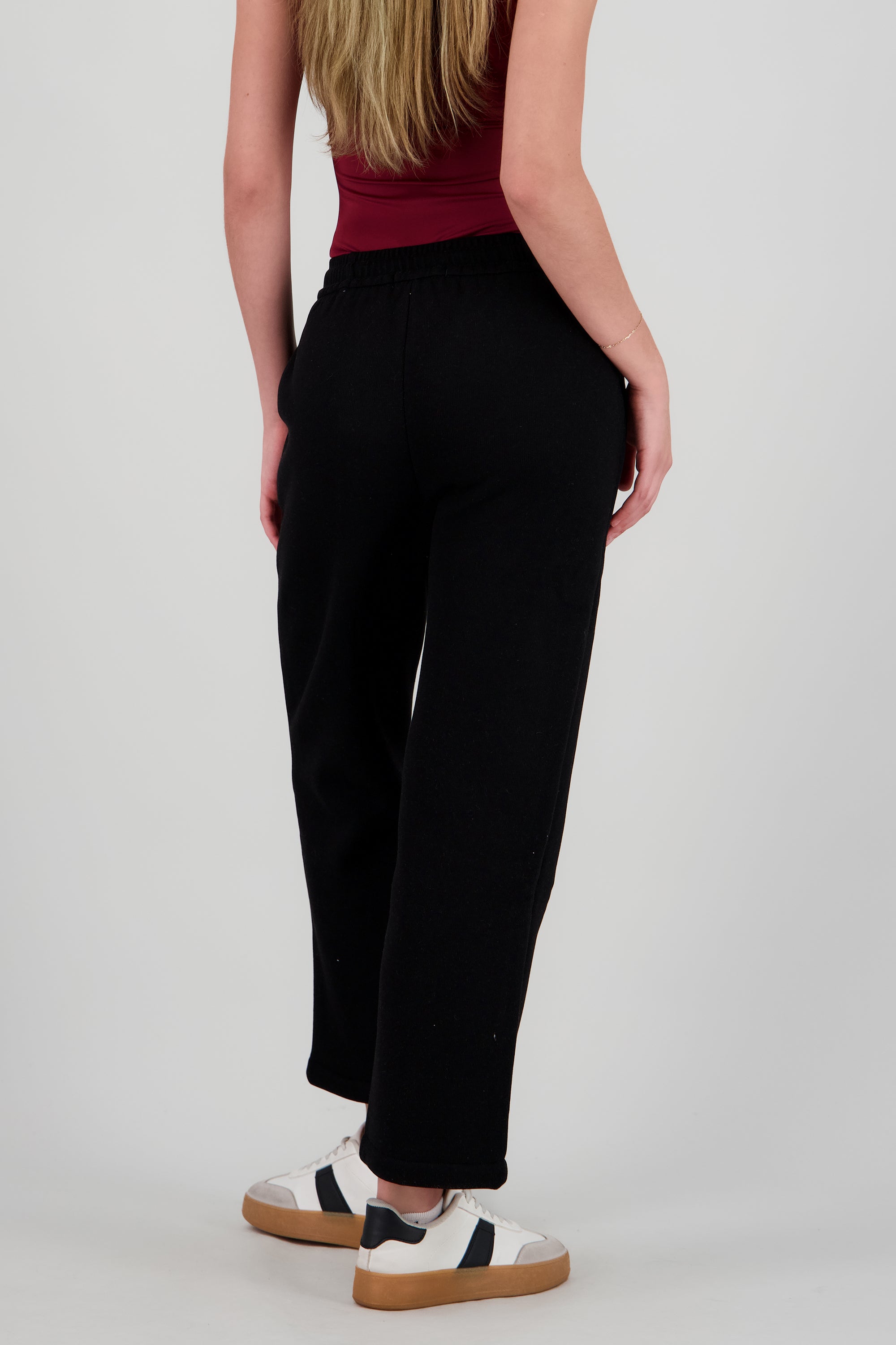 Pantalon amplio forrado peluche NEGRO