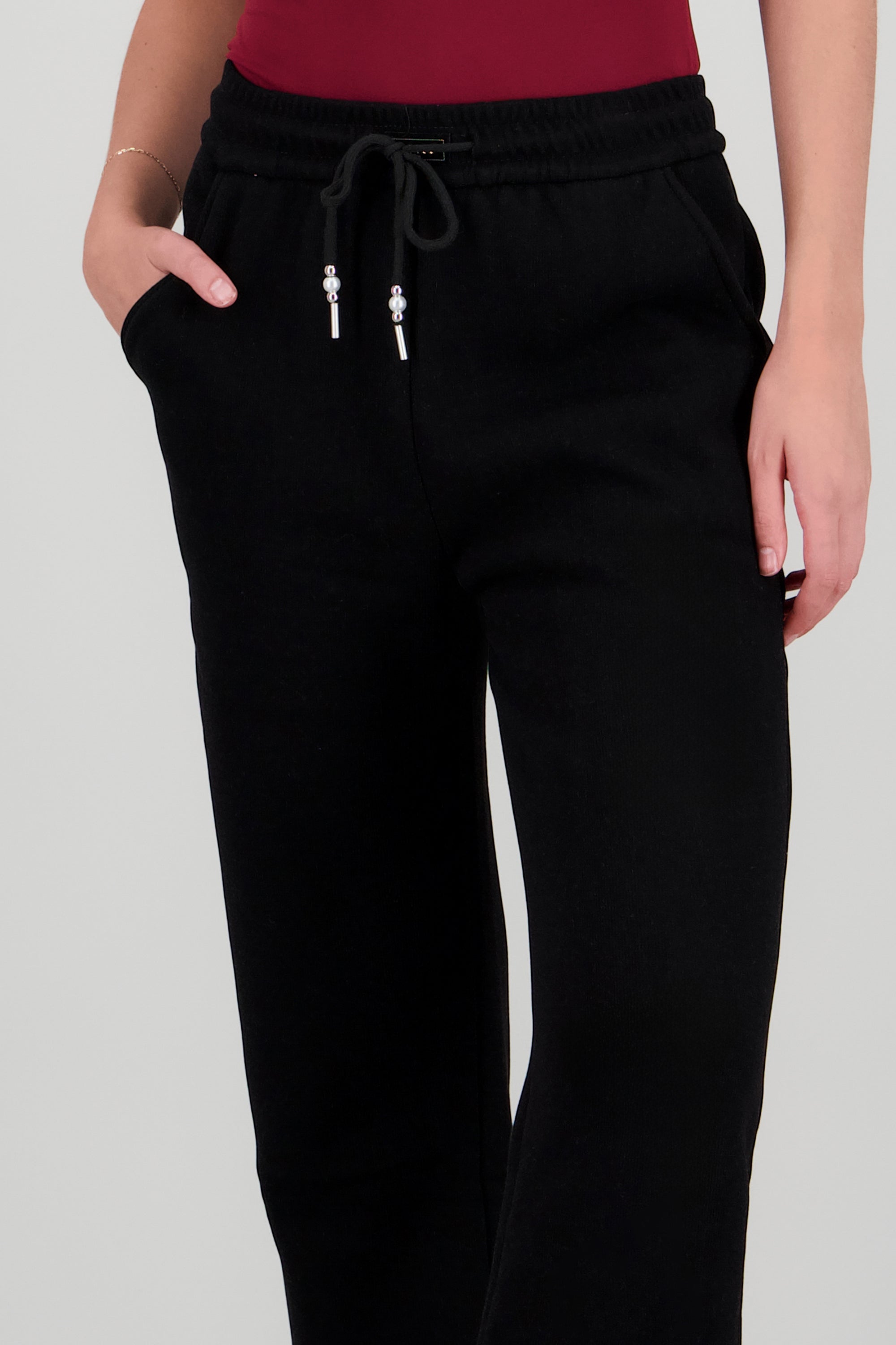 Pantalon amplio forrado peluche NEGRO