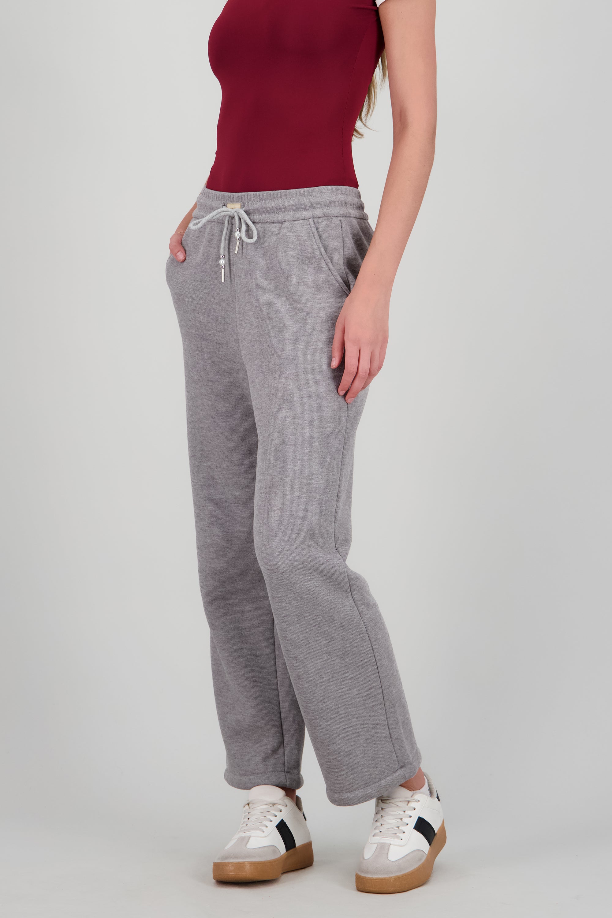 Pantalon amplio forrado peluche GRIS JASPE