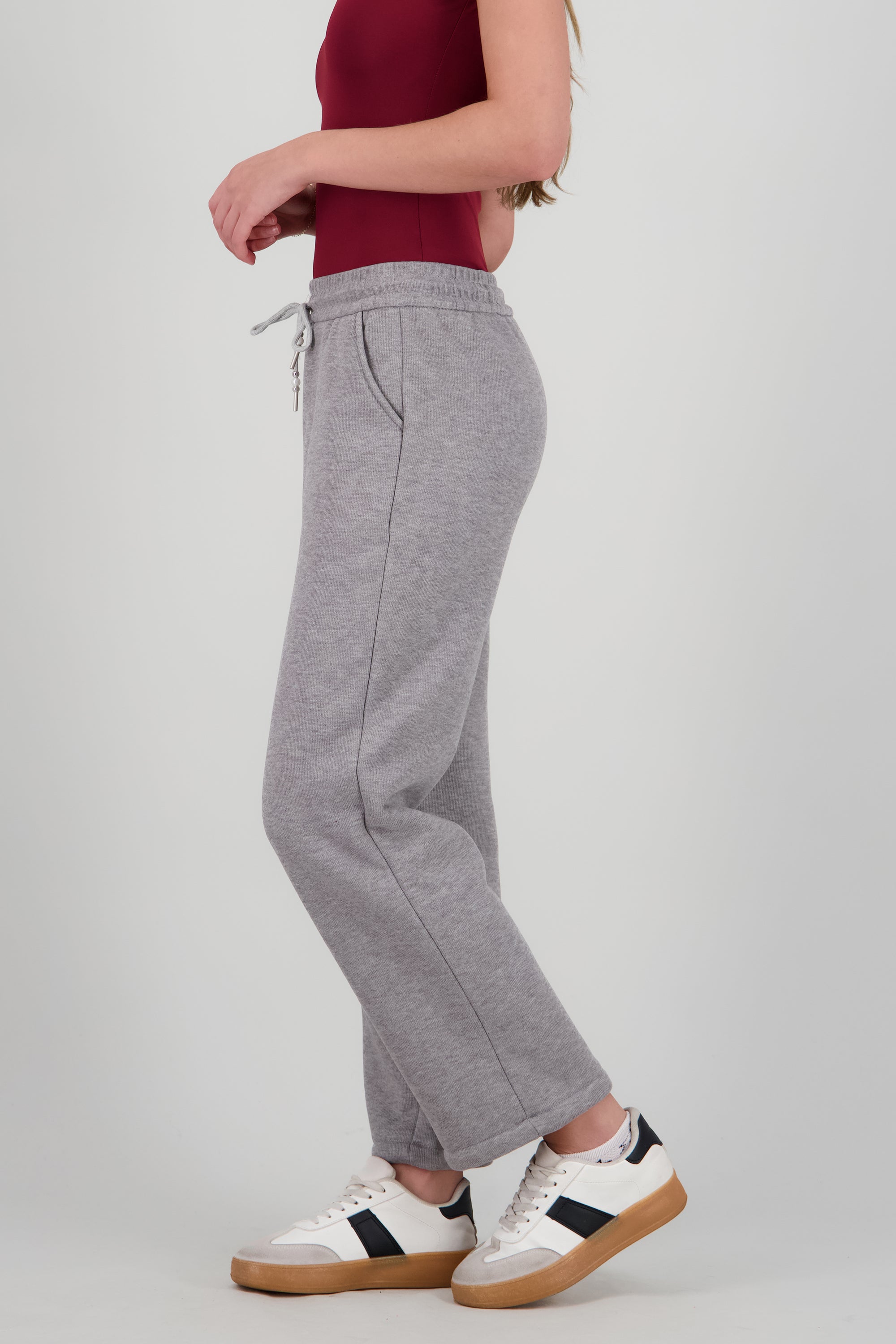 Pantalon amplio forrado peluche GRIS JASPE