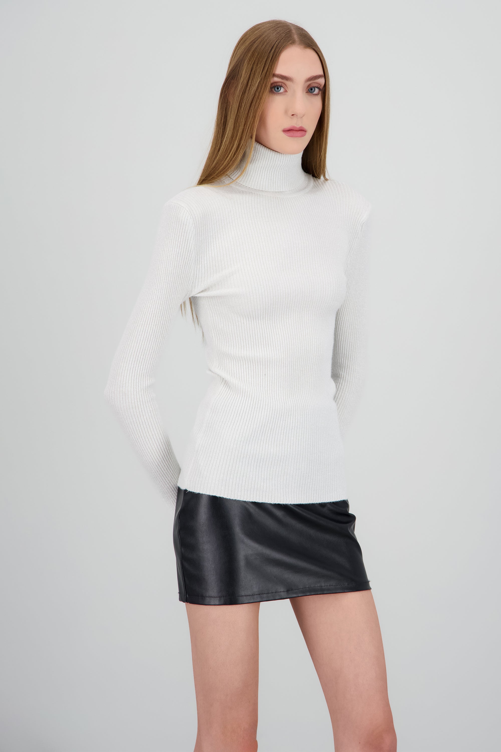 Sueter rib lurex CREMA
