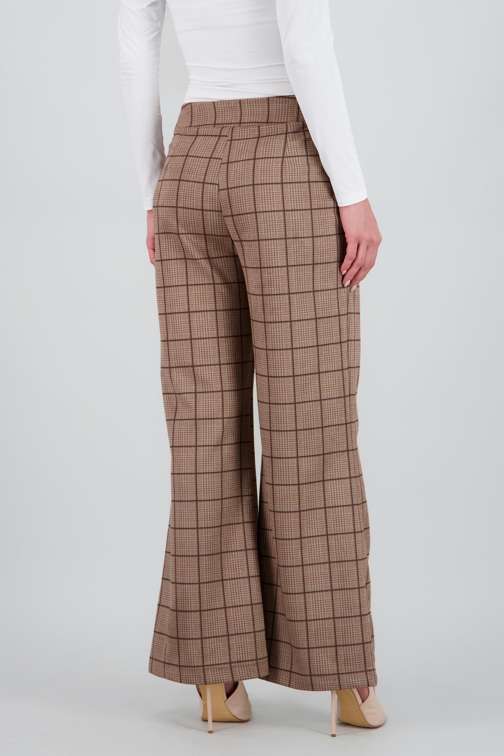 Pantalon de vestir amplio estampado cuadros CAFE COMBO