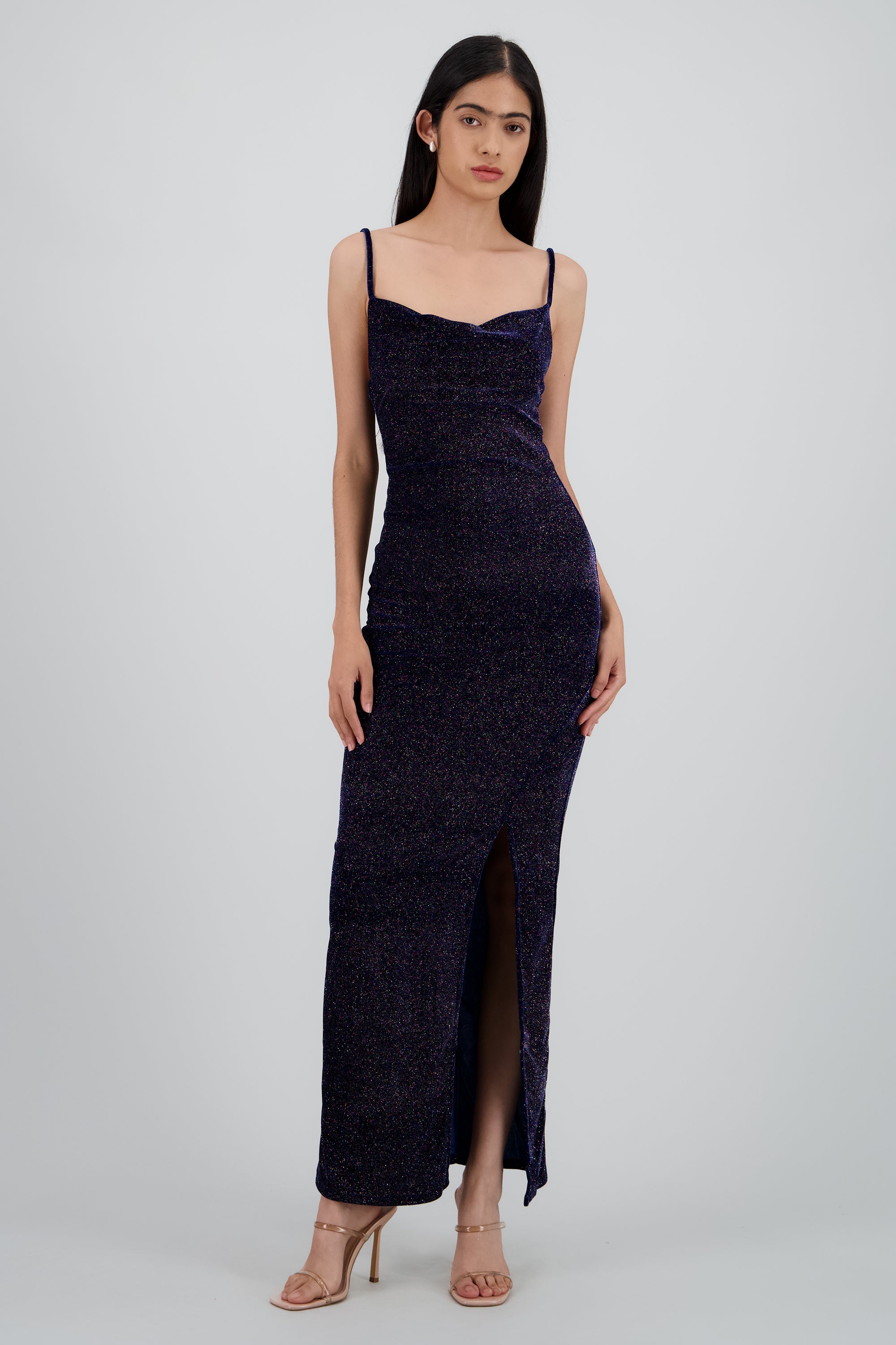 Vestido tirantes detalle brillos MARINO