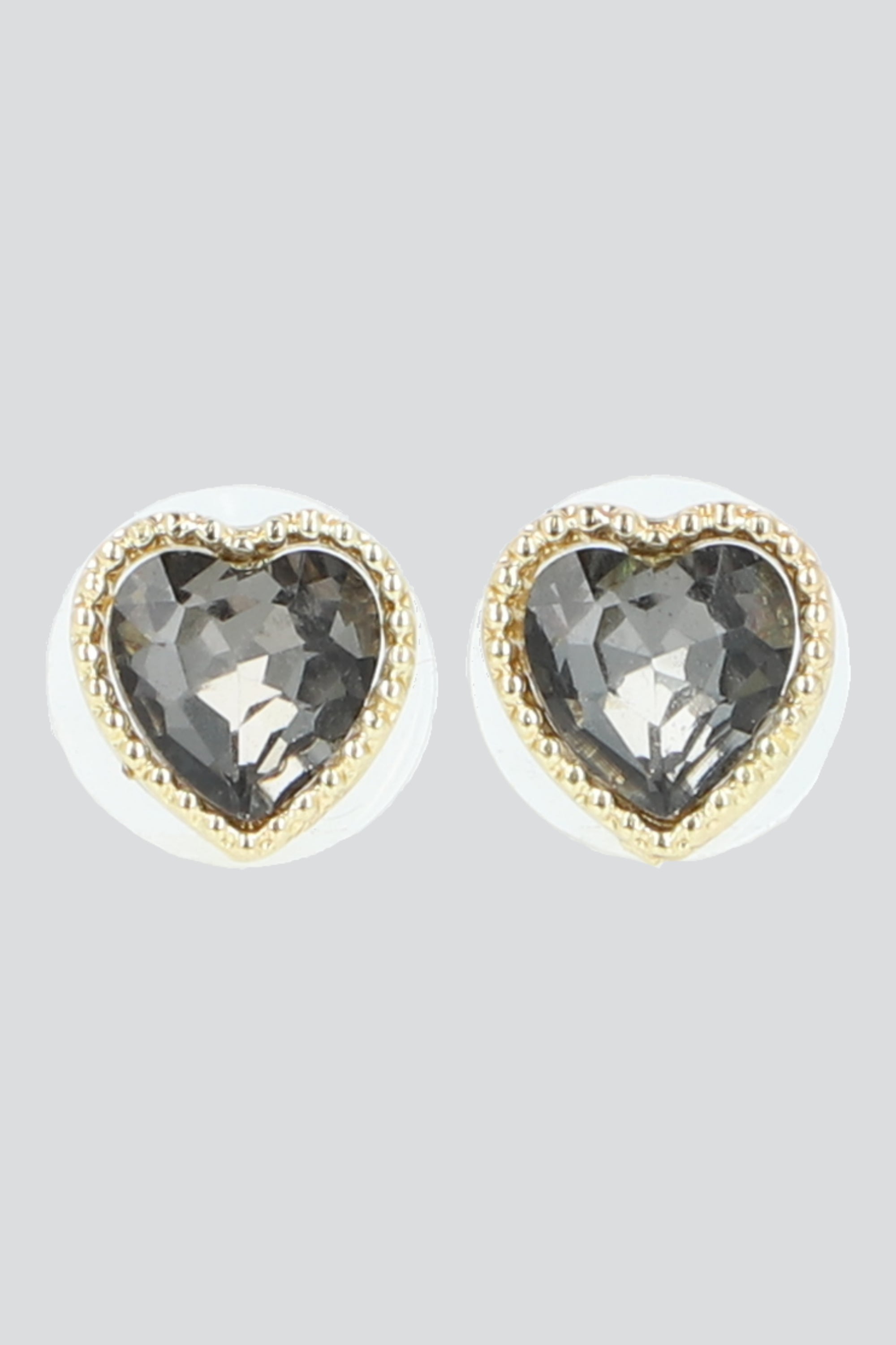 Aretes corazon cristal NEGRO