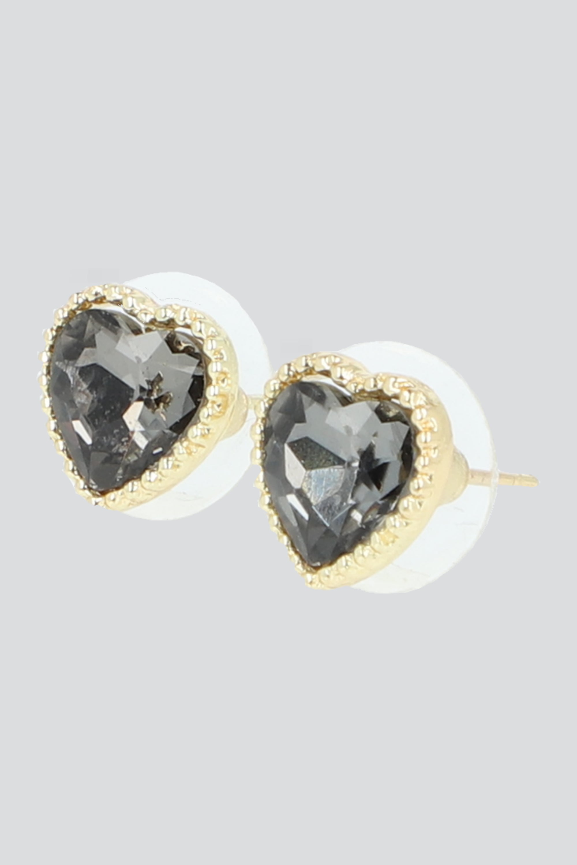Aretes corazon cristal NEGRO