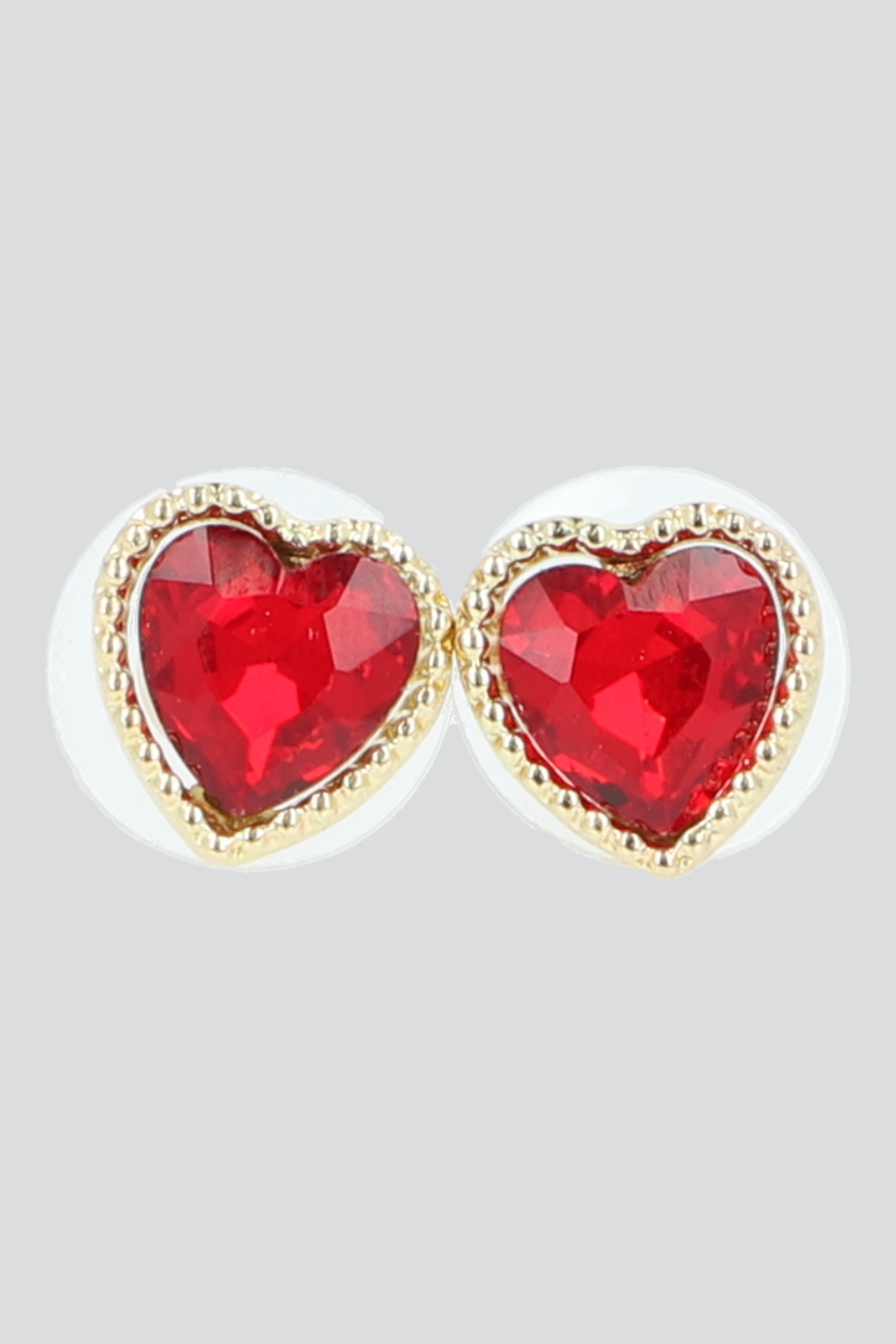 Aretes corazon cristal ROJO