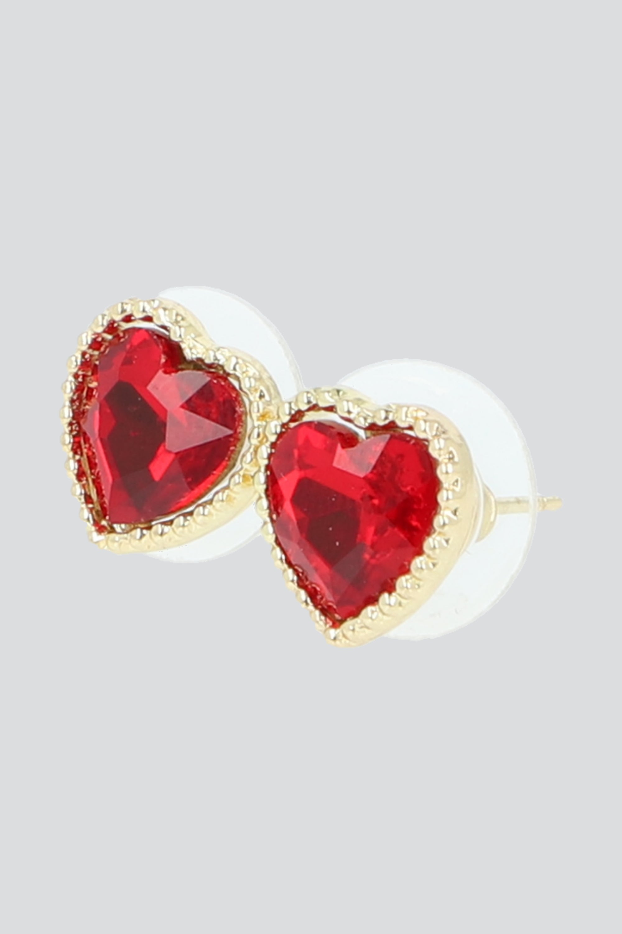 Aretes corazon cristal ROJO