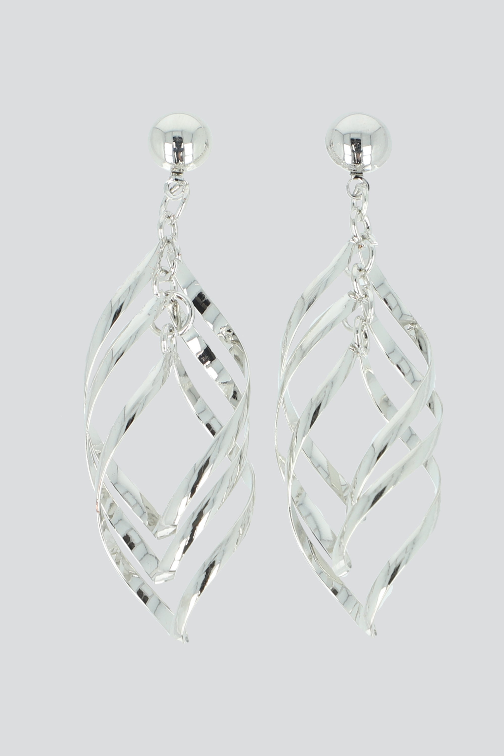 Aretes remolino metal PLATA