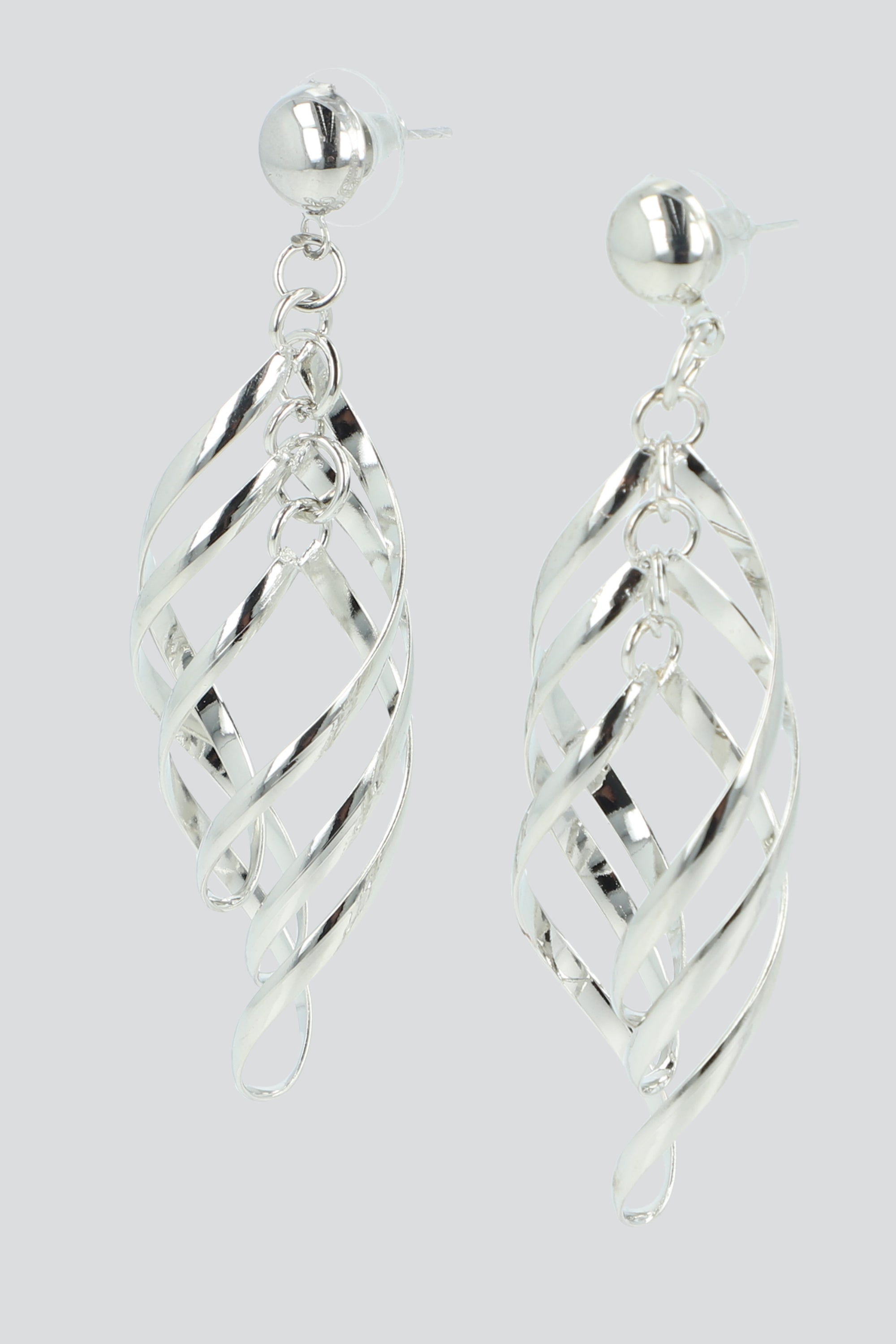 Aretes remolino metal PLATA