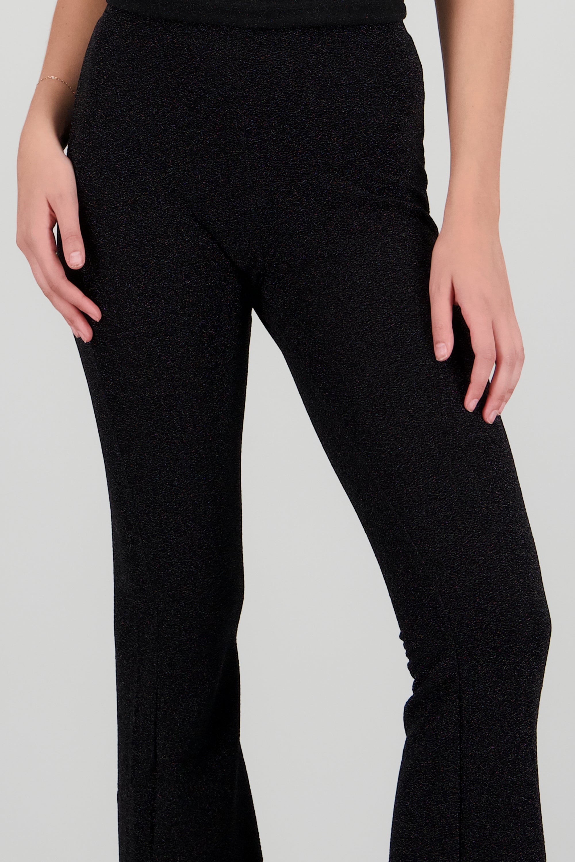 Pantalon flare brillos NEGRO