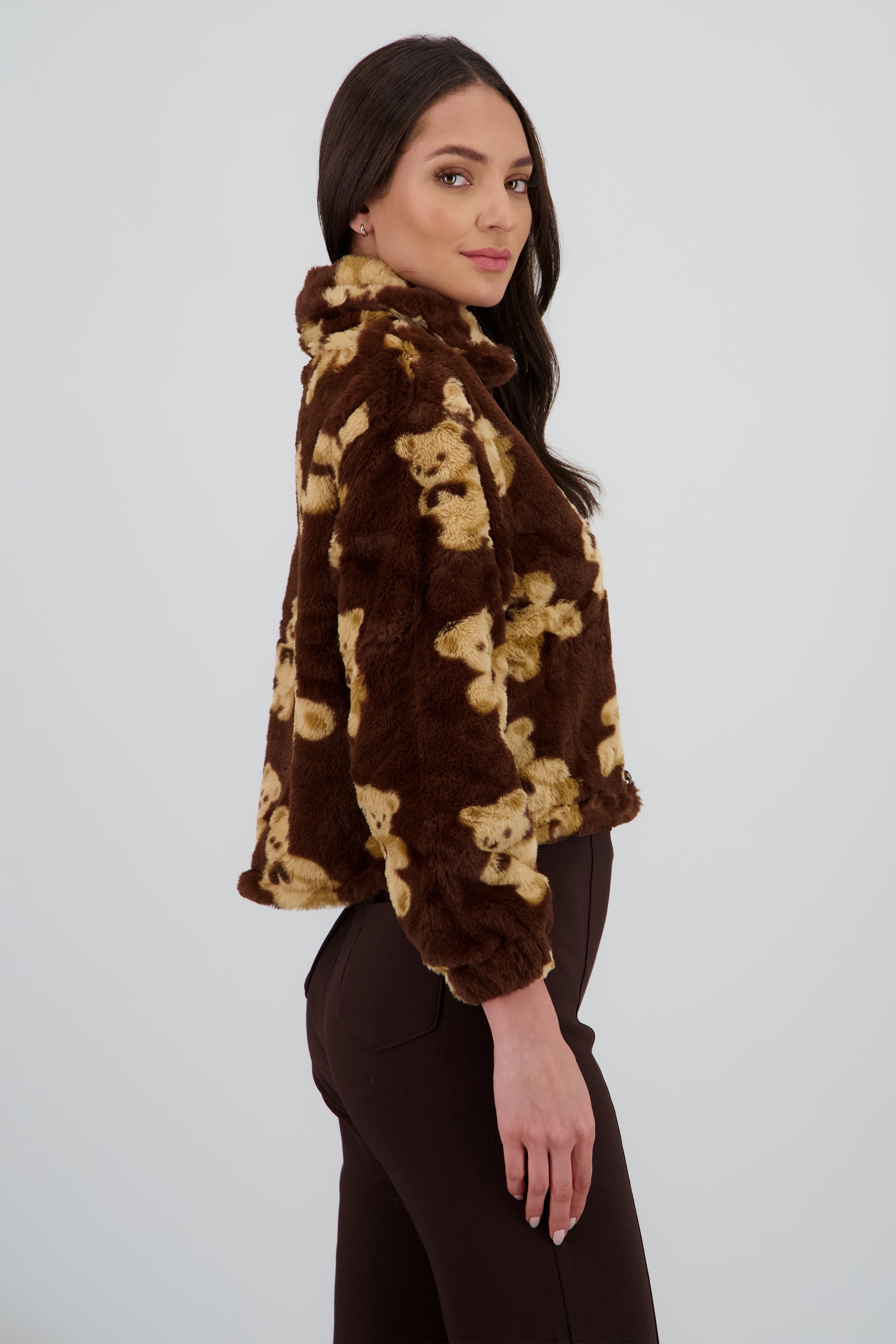 Chamarra estampada ositos CHOCOLATE