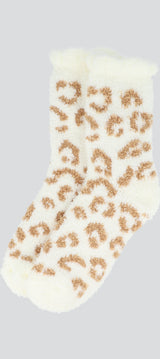 Calcetin peluche animal print