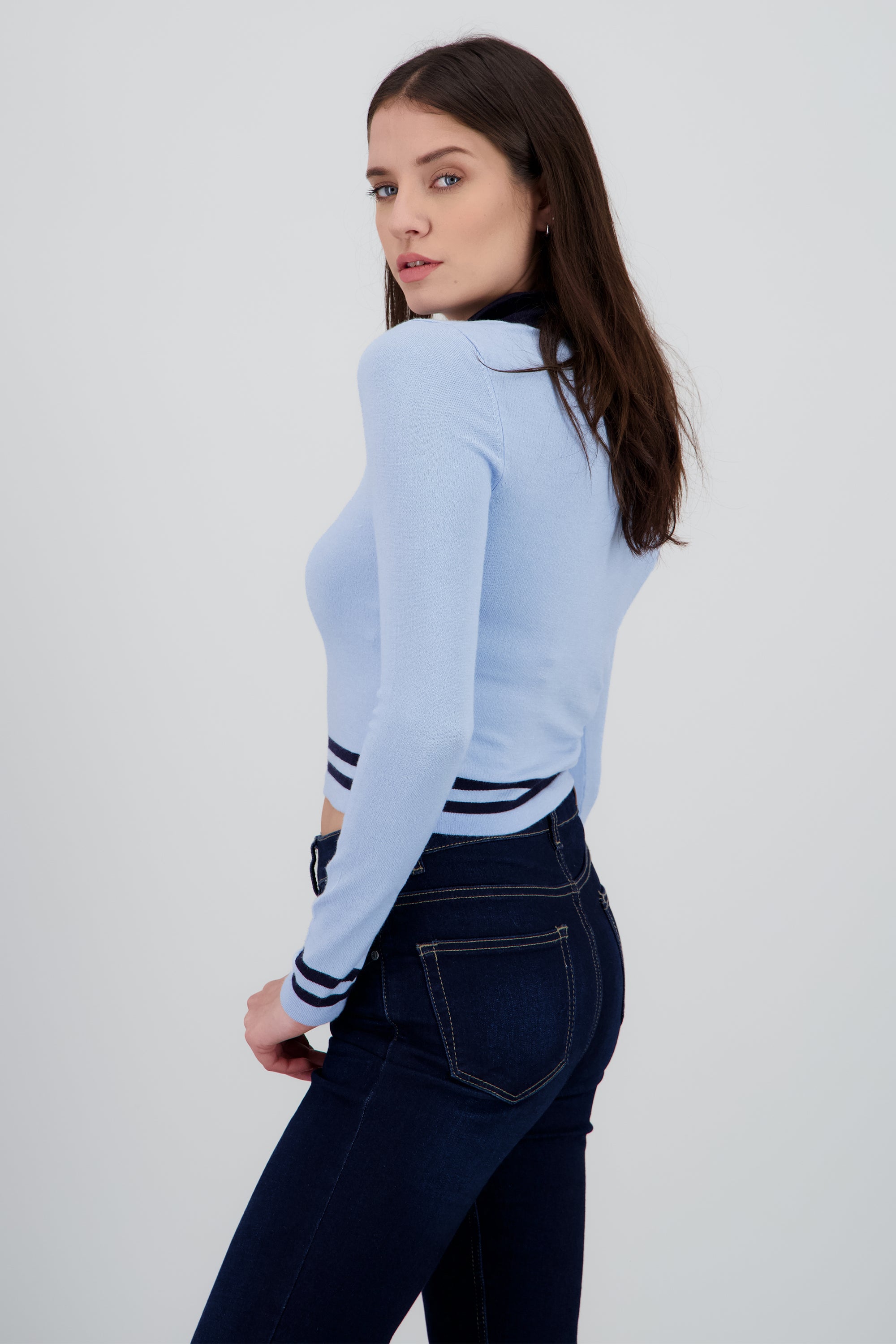 Sueter tipo polo contraste AZUL COMBO