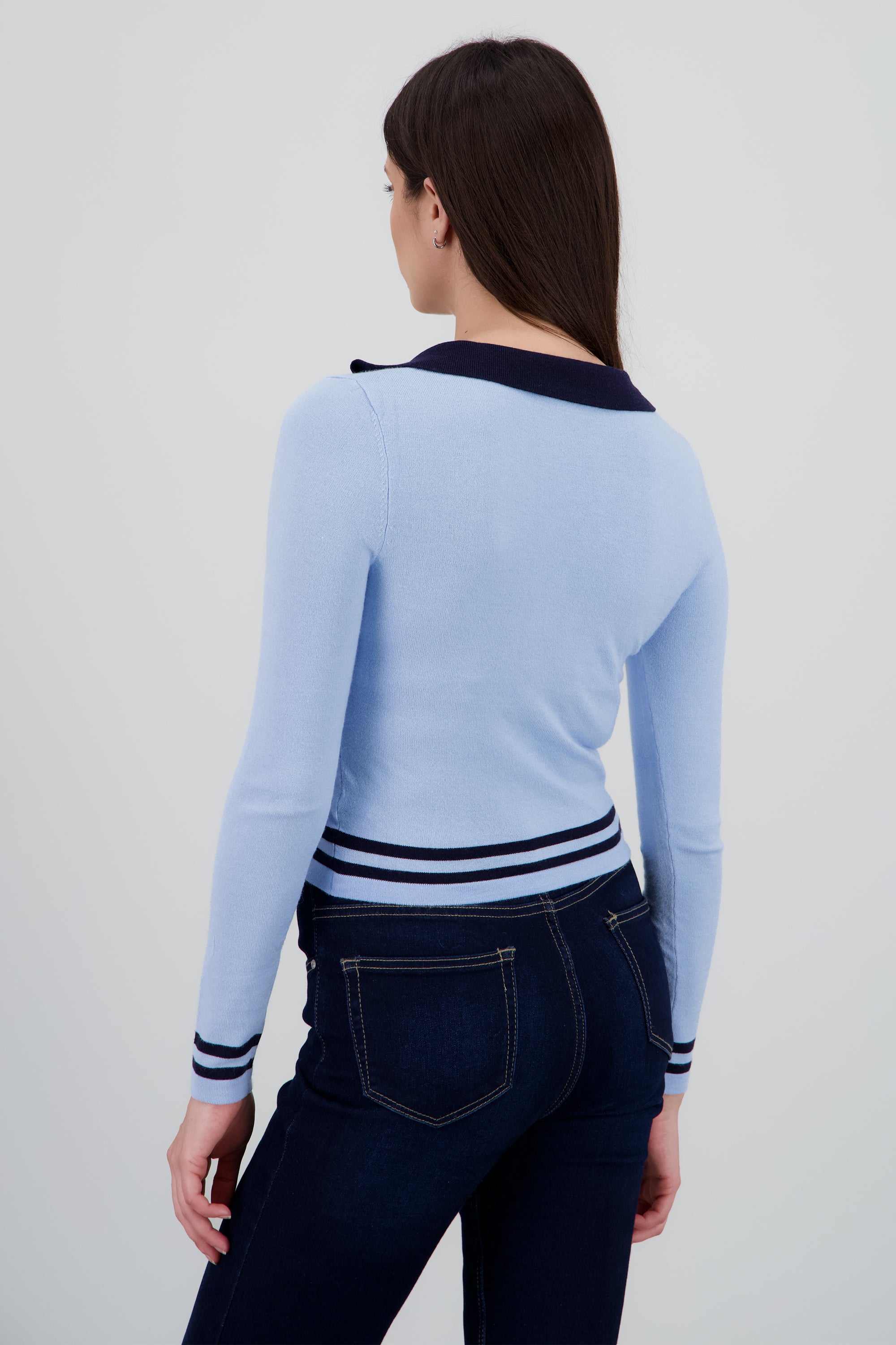 Sueter tipo polo contraste AZUL COMBO