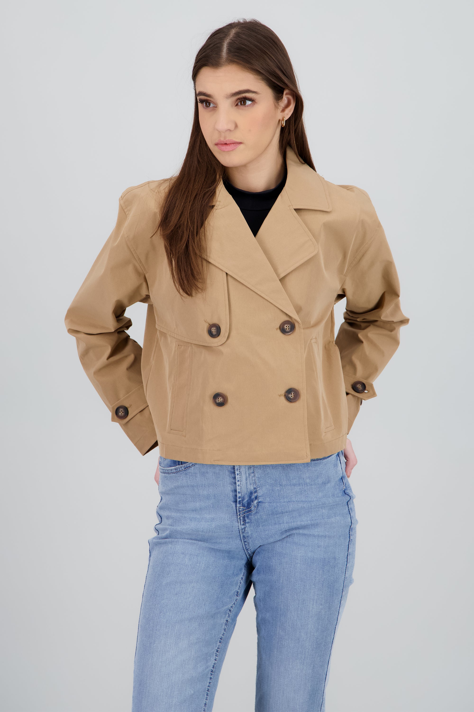 Gabardina crop lisa KHAKI