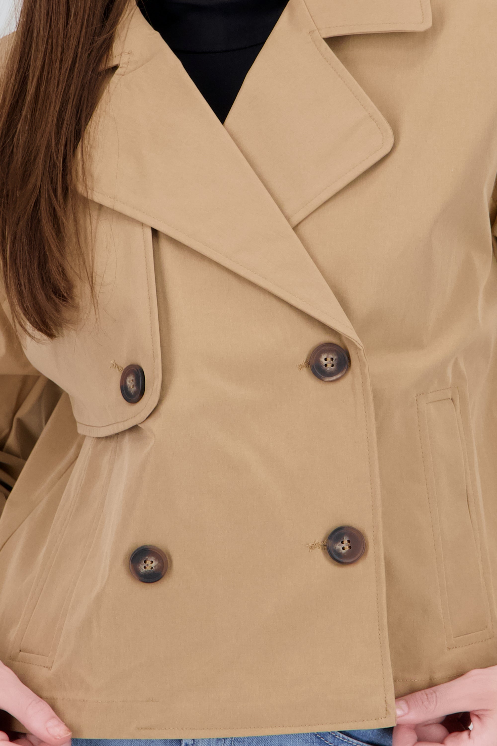Gabardina crop lisa KHAKI