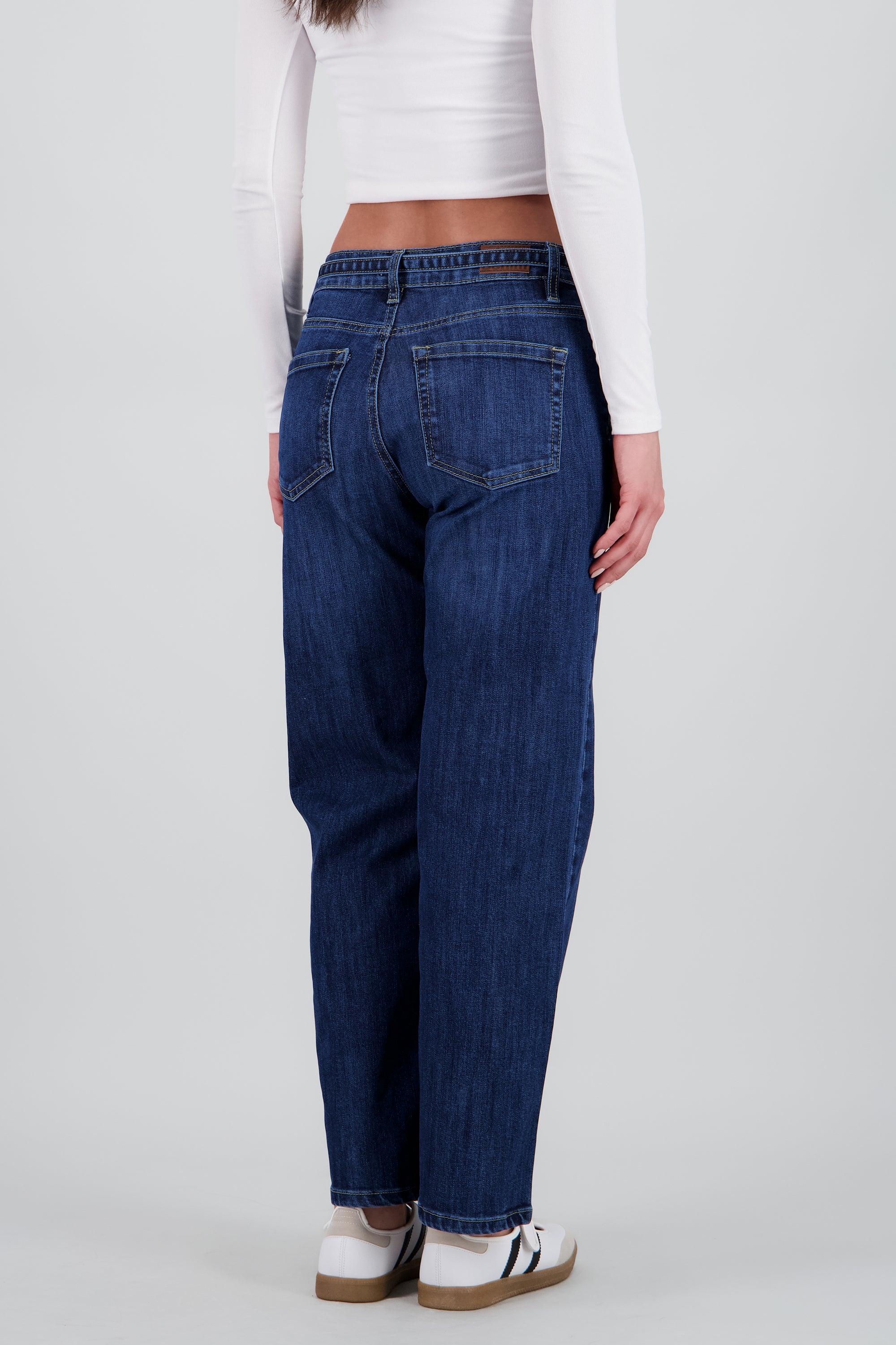 Jeans wide leg cinto DARK WASH
