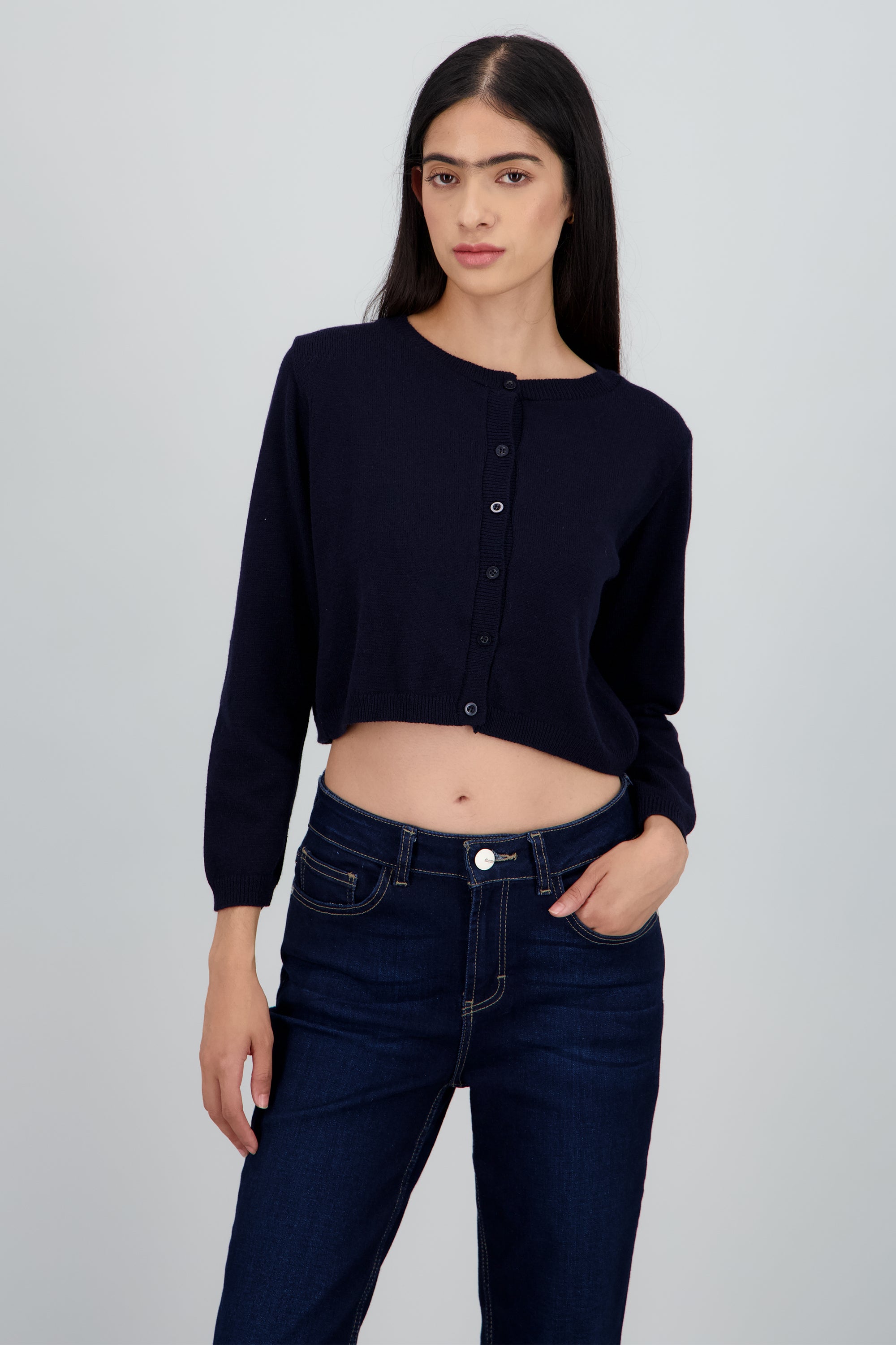 Cardigan cuello redondo MARINO