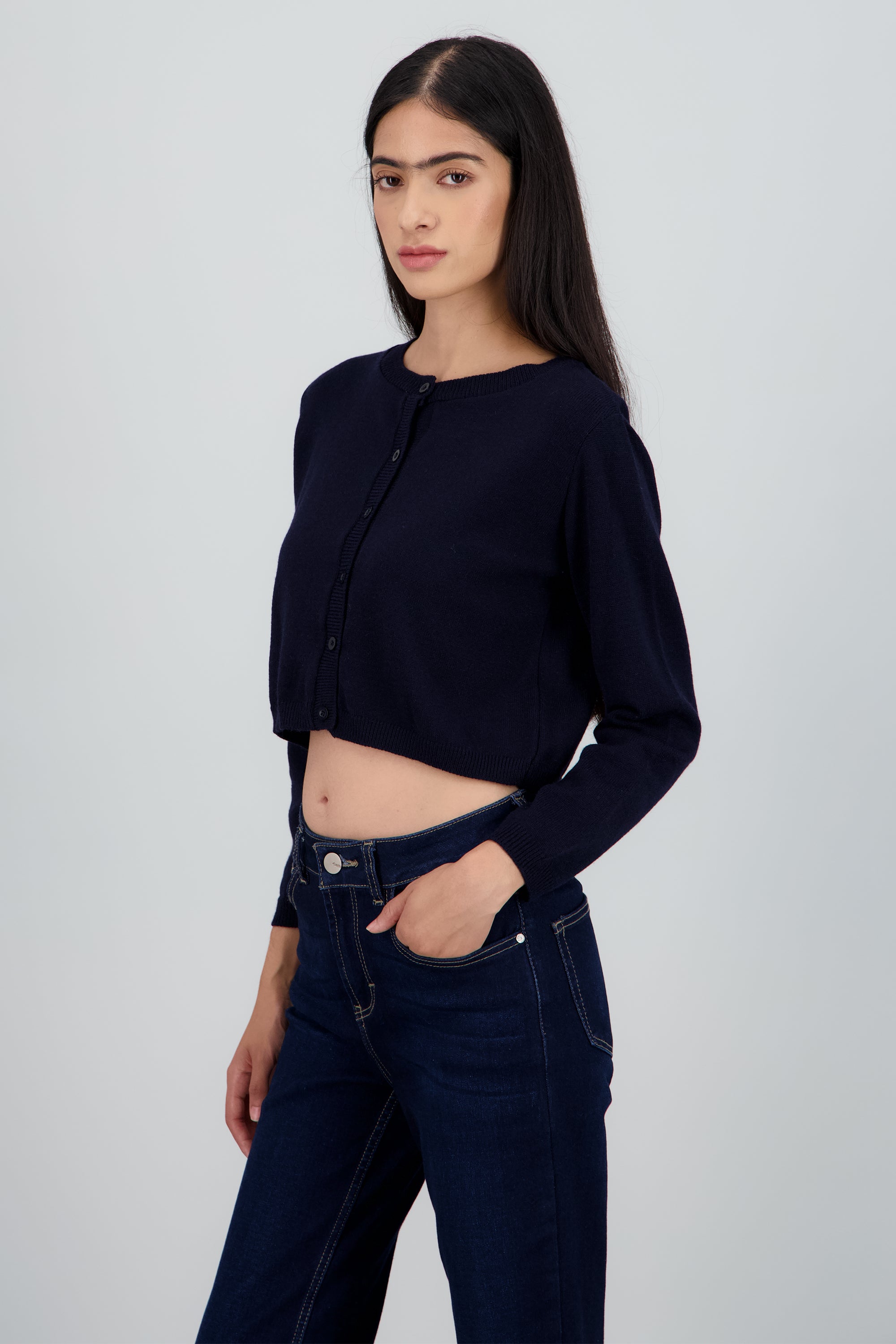 Cardigan cuello redondo MARINO