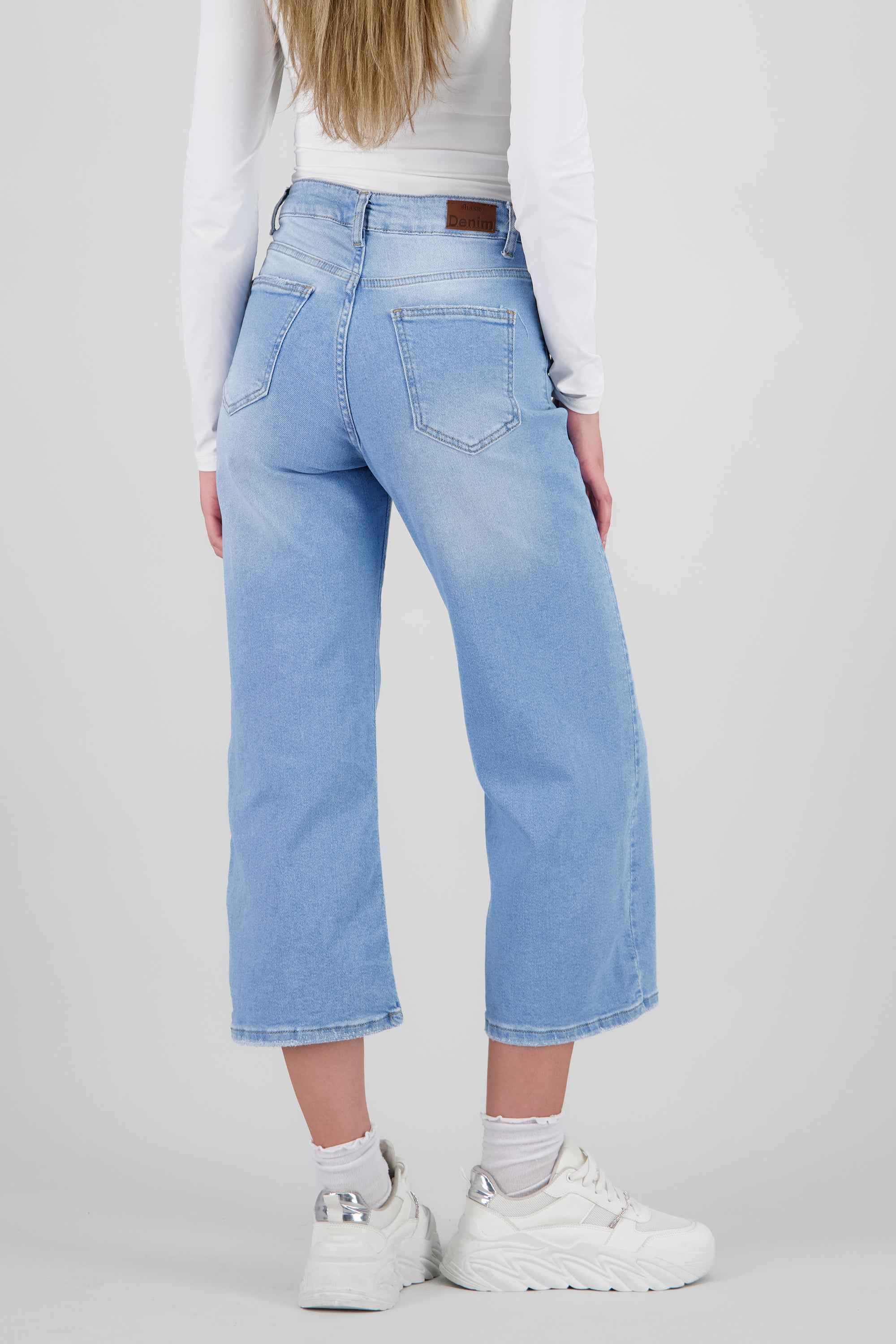 Jeans mid rise culotte BLEACHED