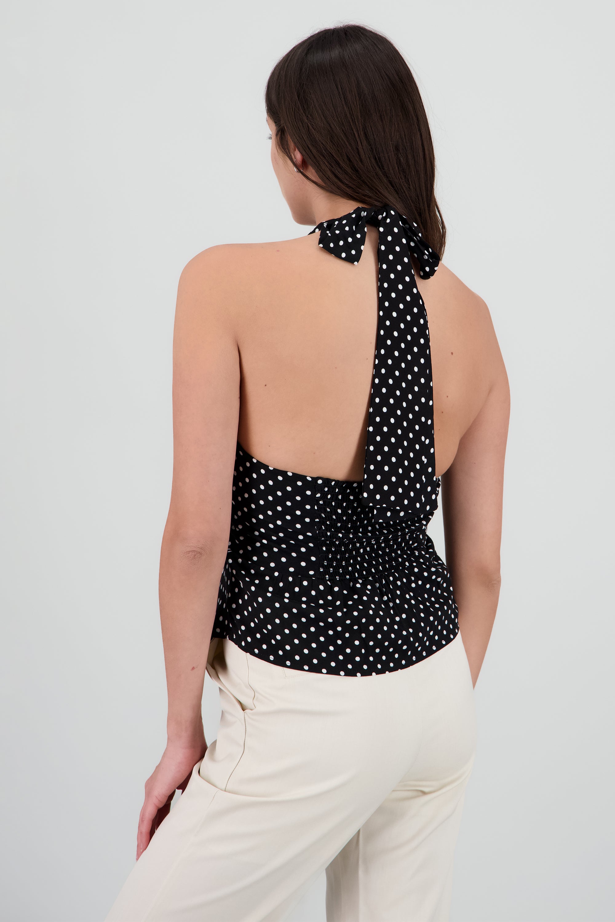 Top halter botones al frente NEGRO COMBO