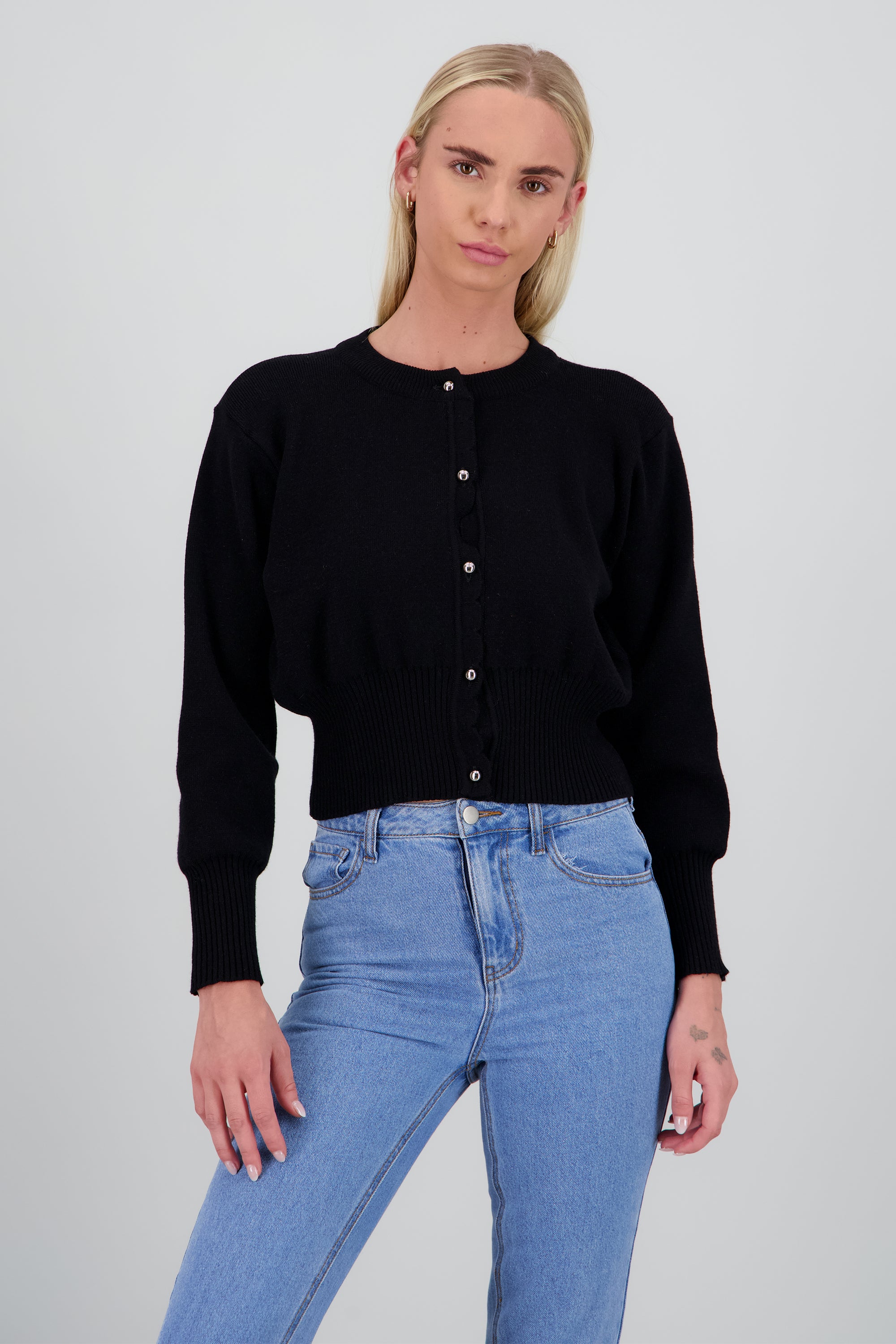 Cardigan detalle botonadura NEGRO