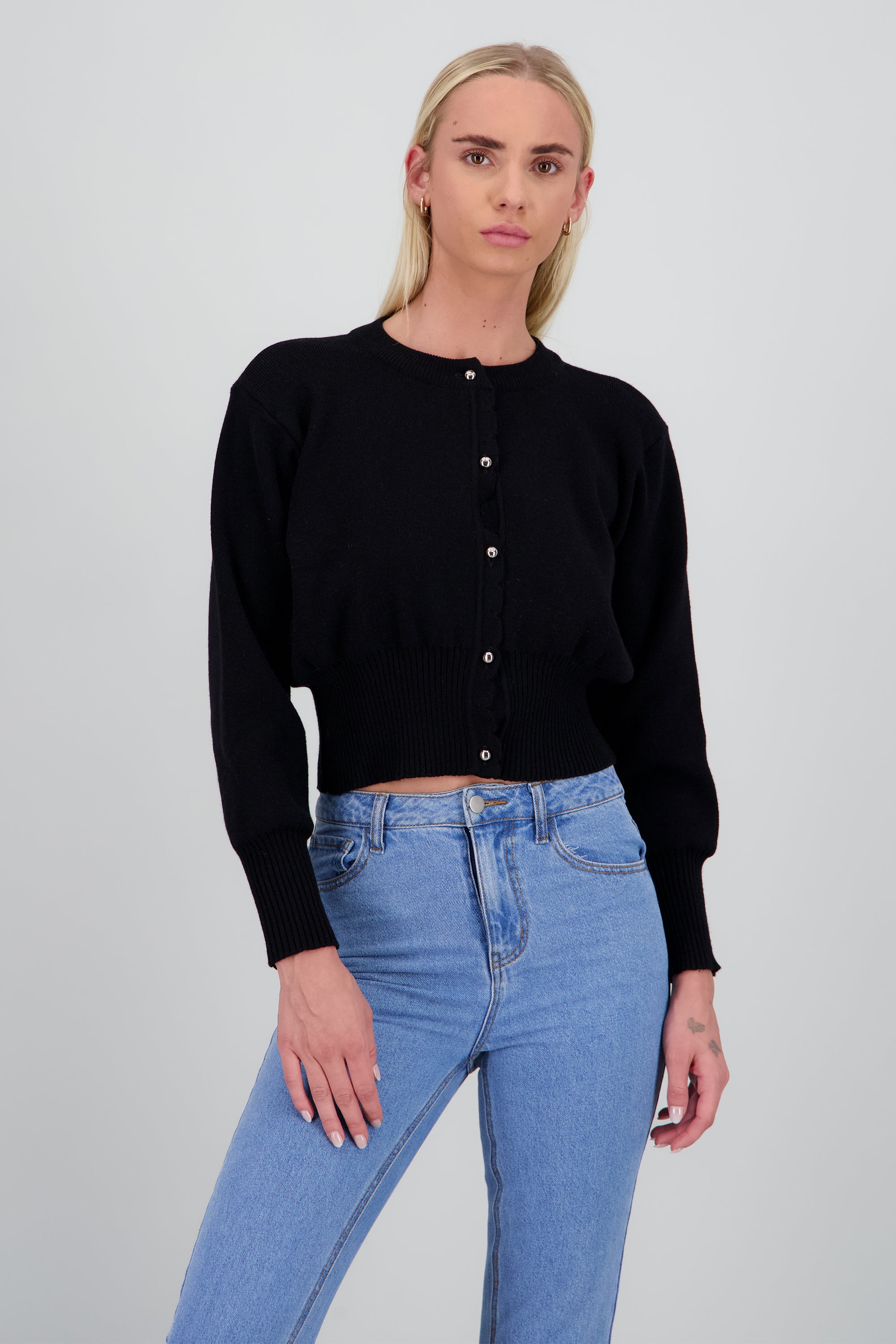 Cardigan detalle botonadura NEGRO