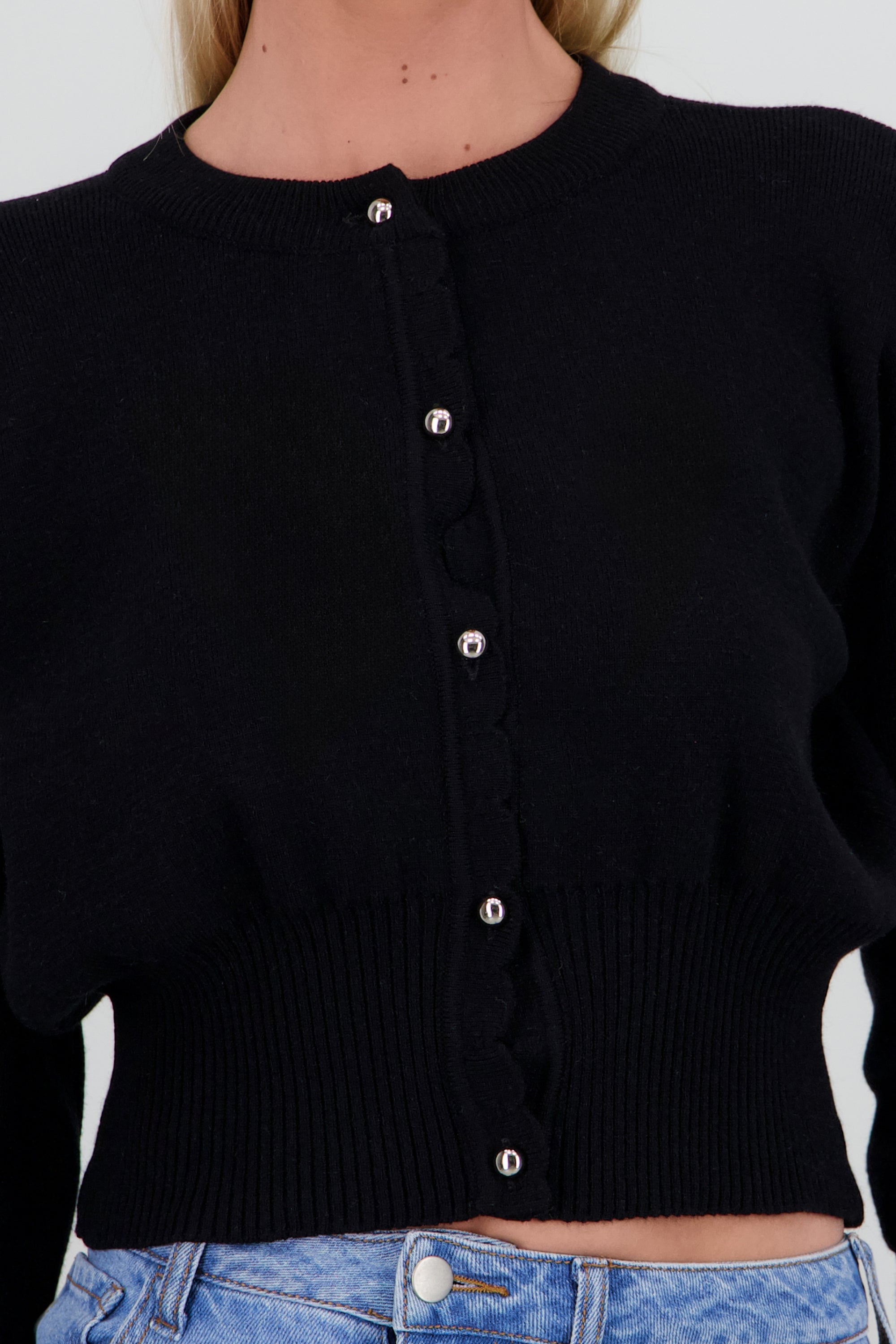Cardigan detalle botonadura NEGRO