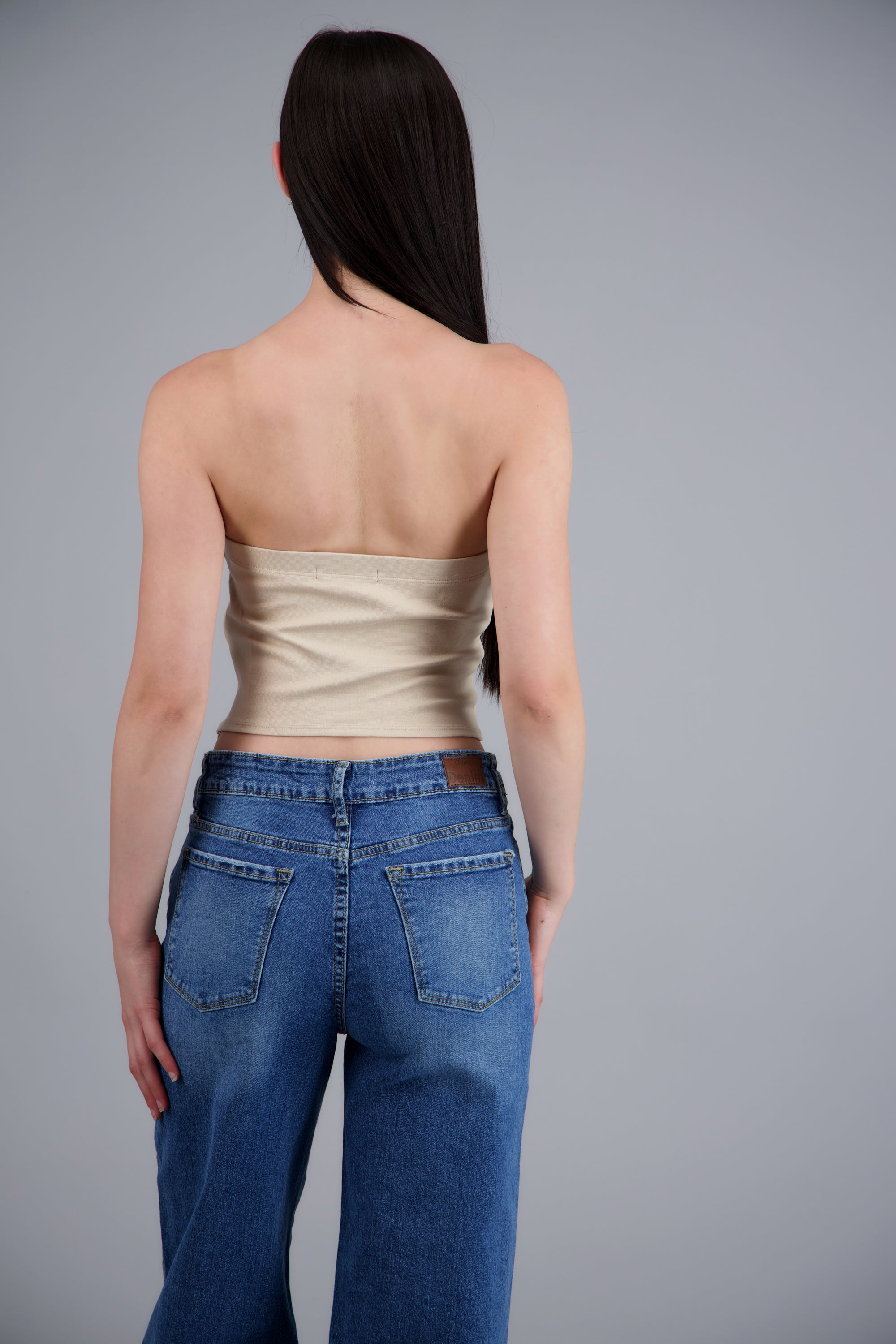 Top strapless detalle moños ARENA
