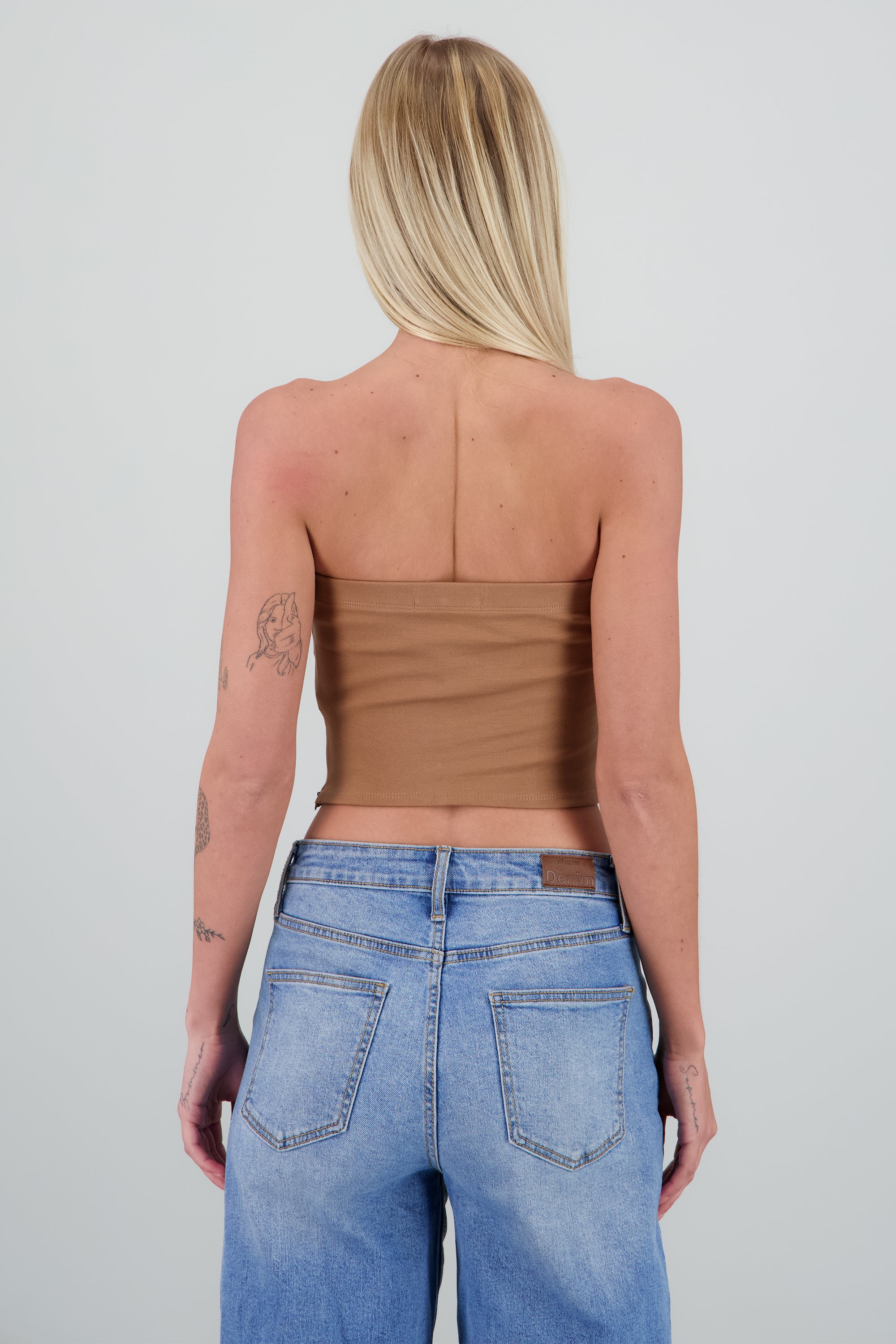 Top strapless detalle moños CAFE