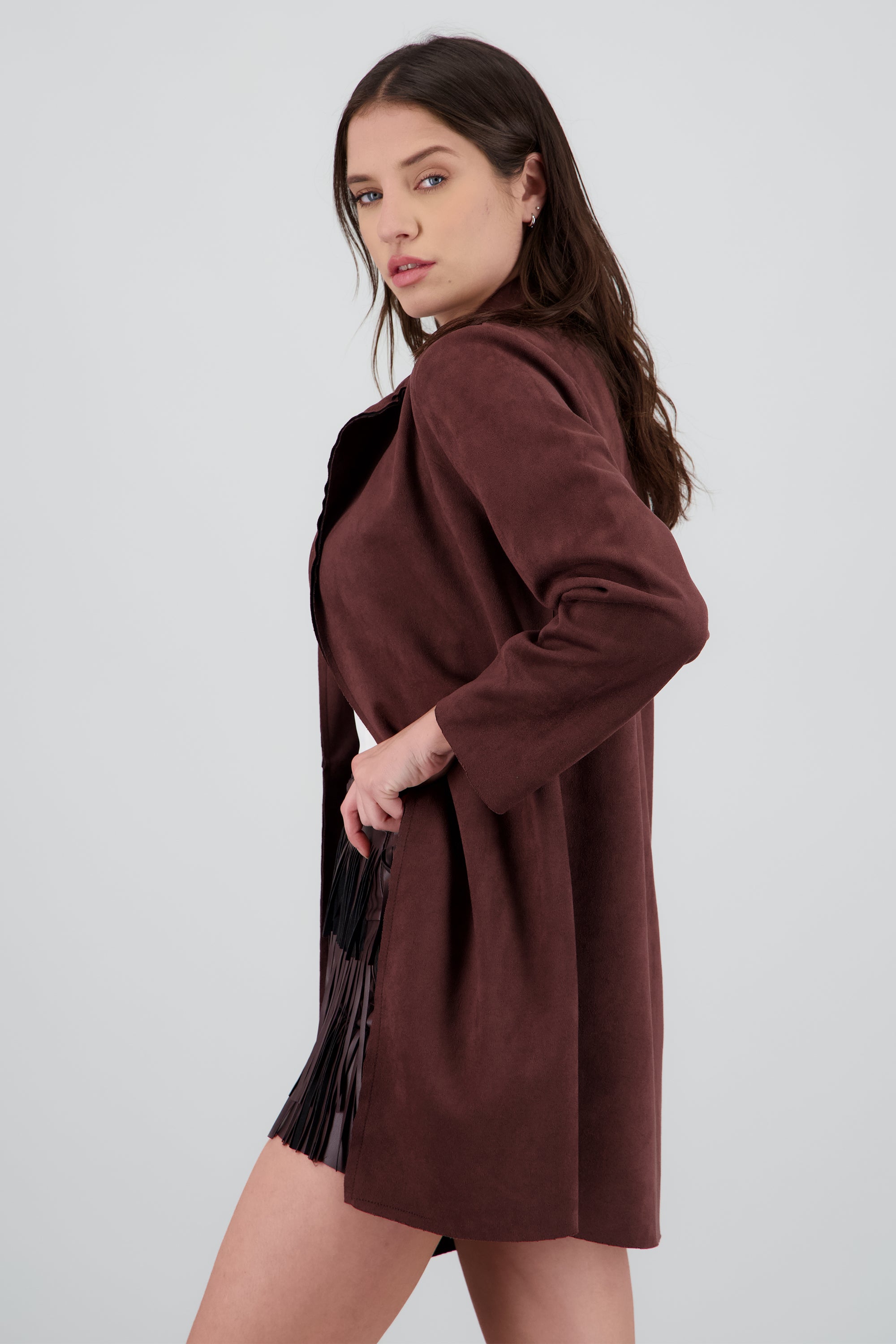 Blazer largo suede CAFE