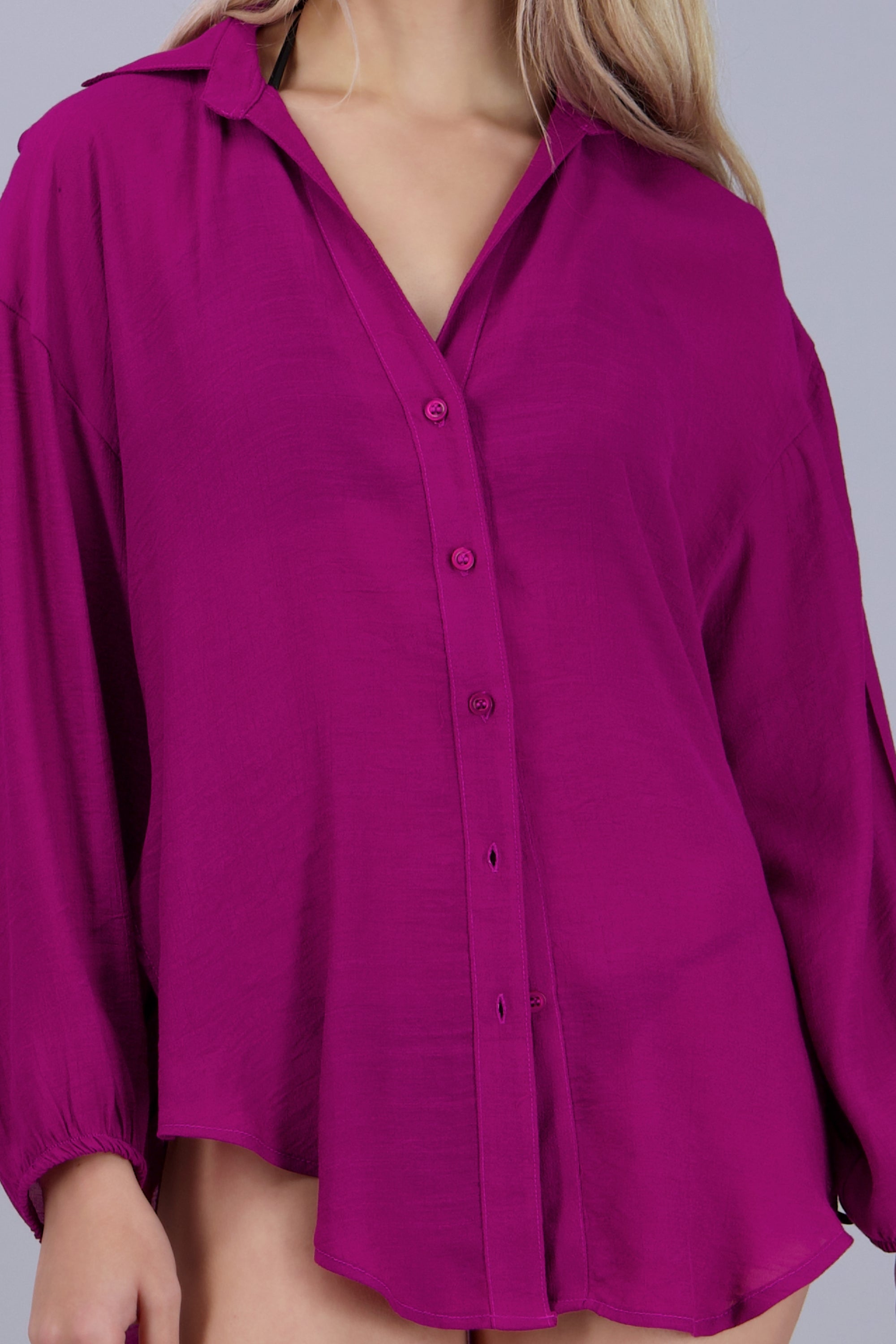 Camisa over ligera manga larga BUGAMBILIA