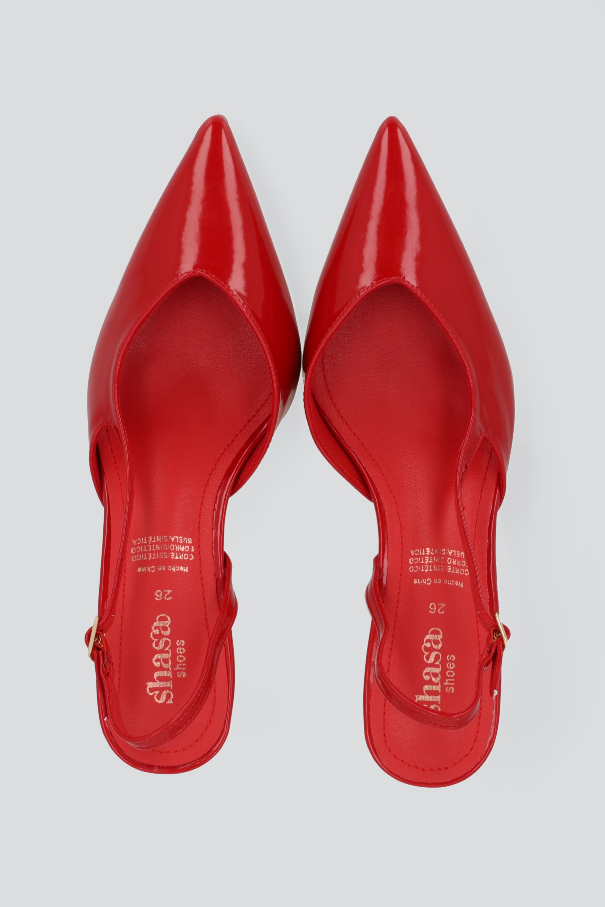 Tacon pointy sencillo bajo ROJO