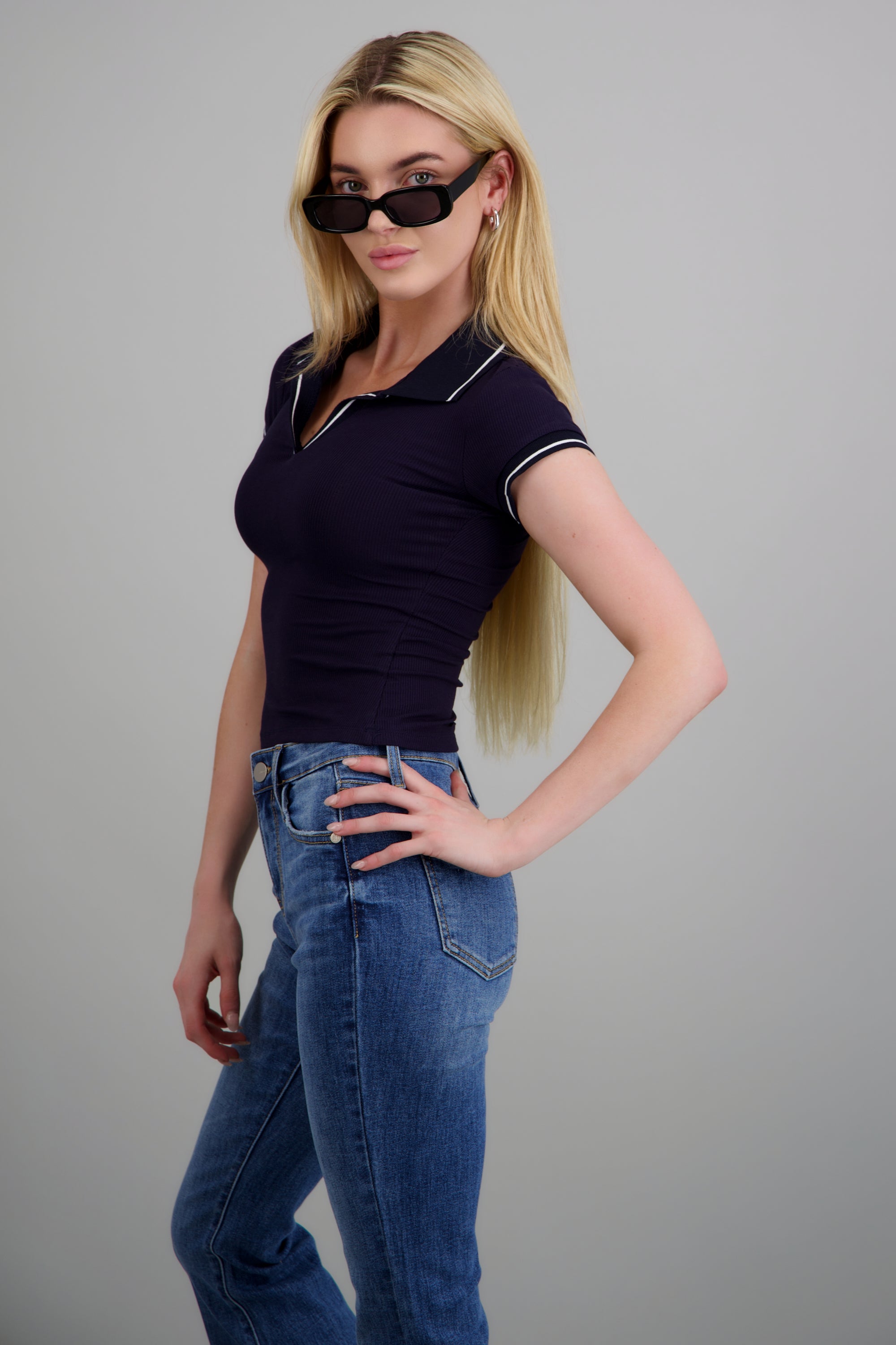 Top cuello polo MARINO