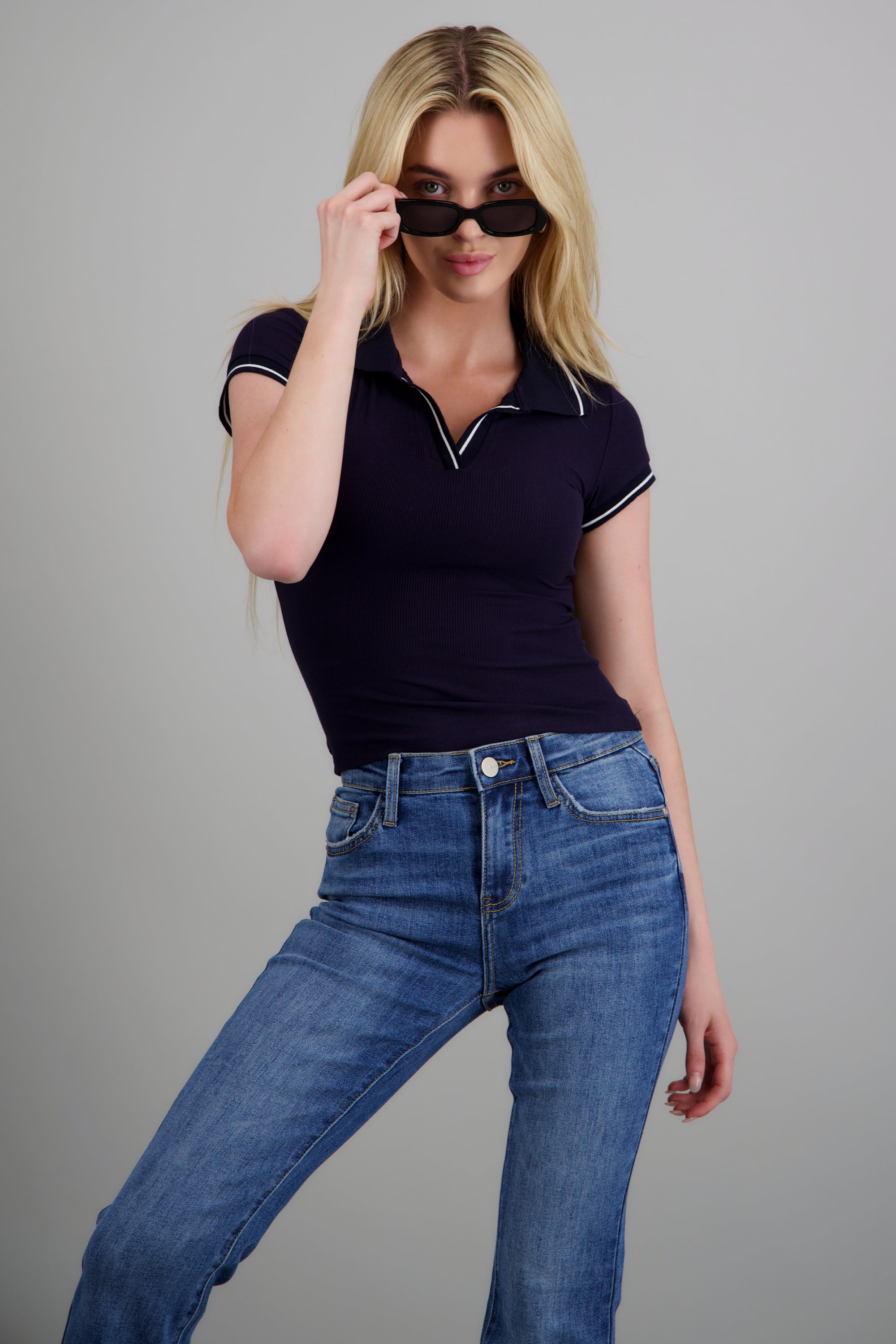 Top cuello polo MARINO