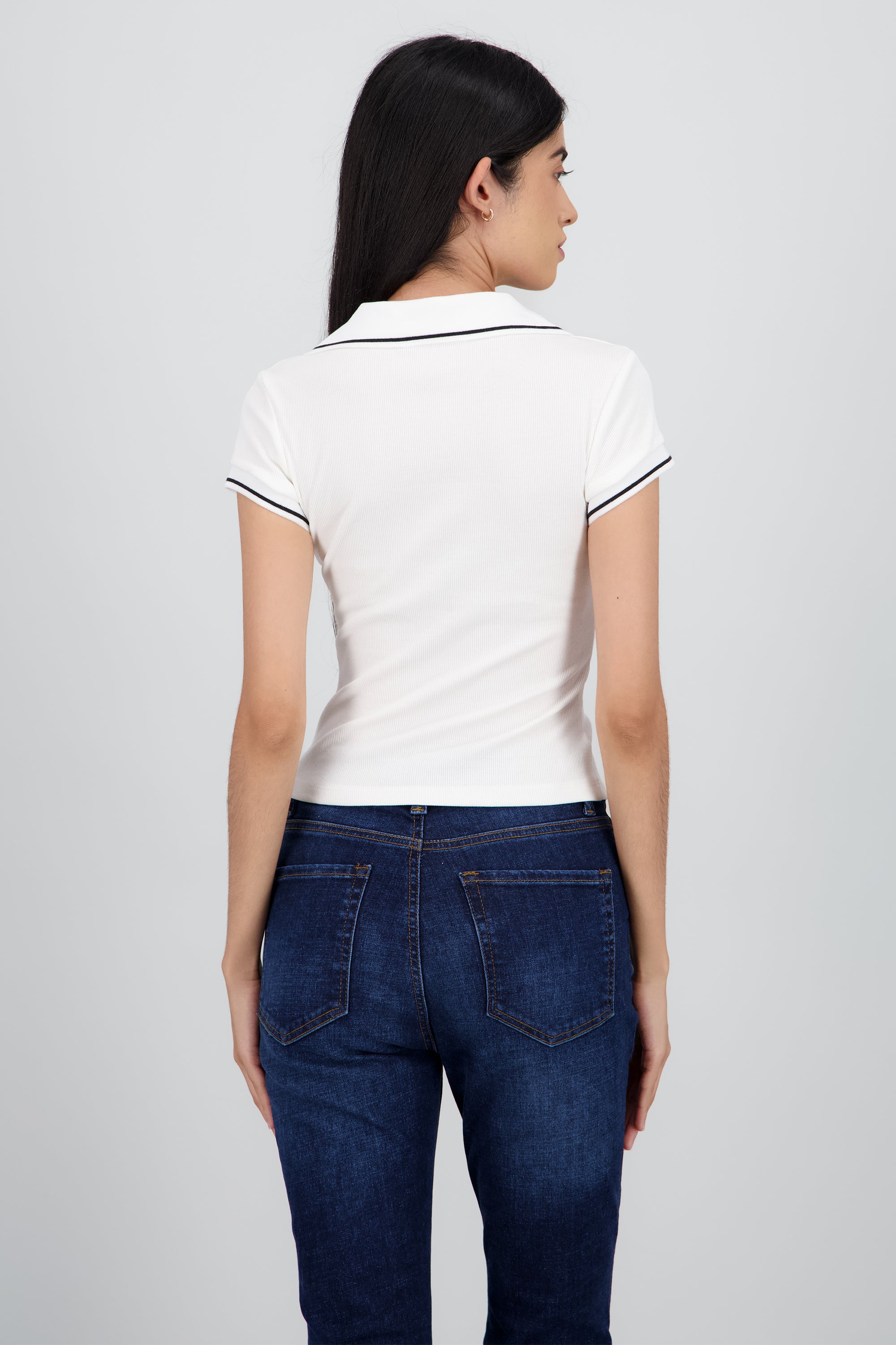 Top cuello polo BLANCO