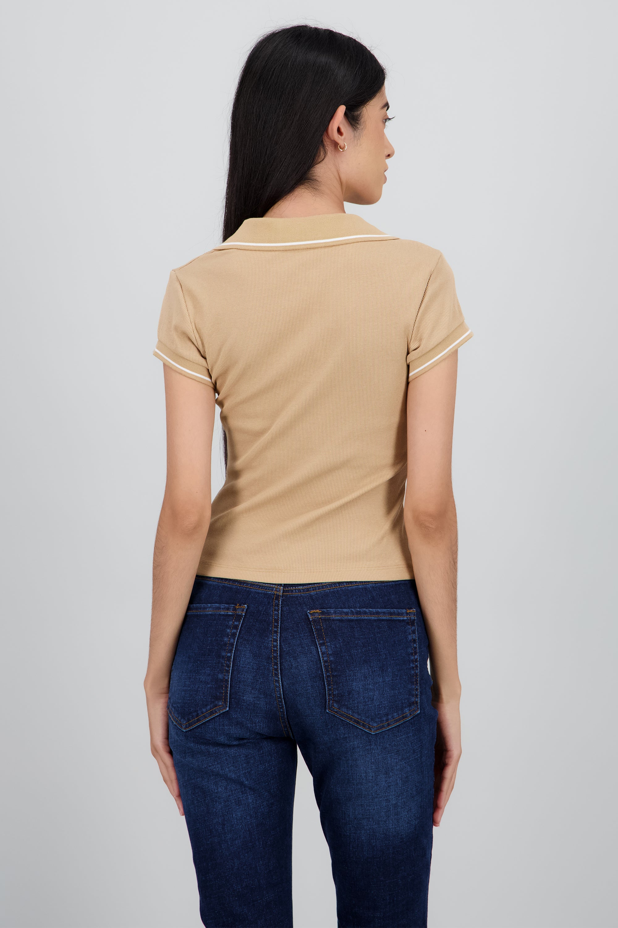 Top cuello polo KHAKI