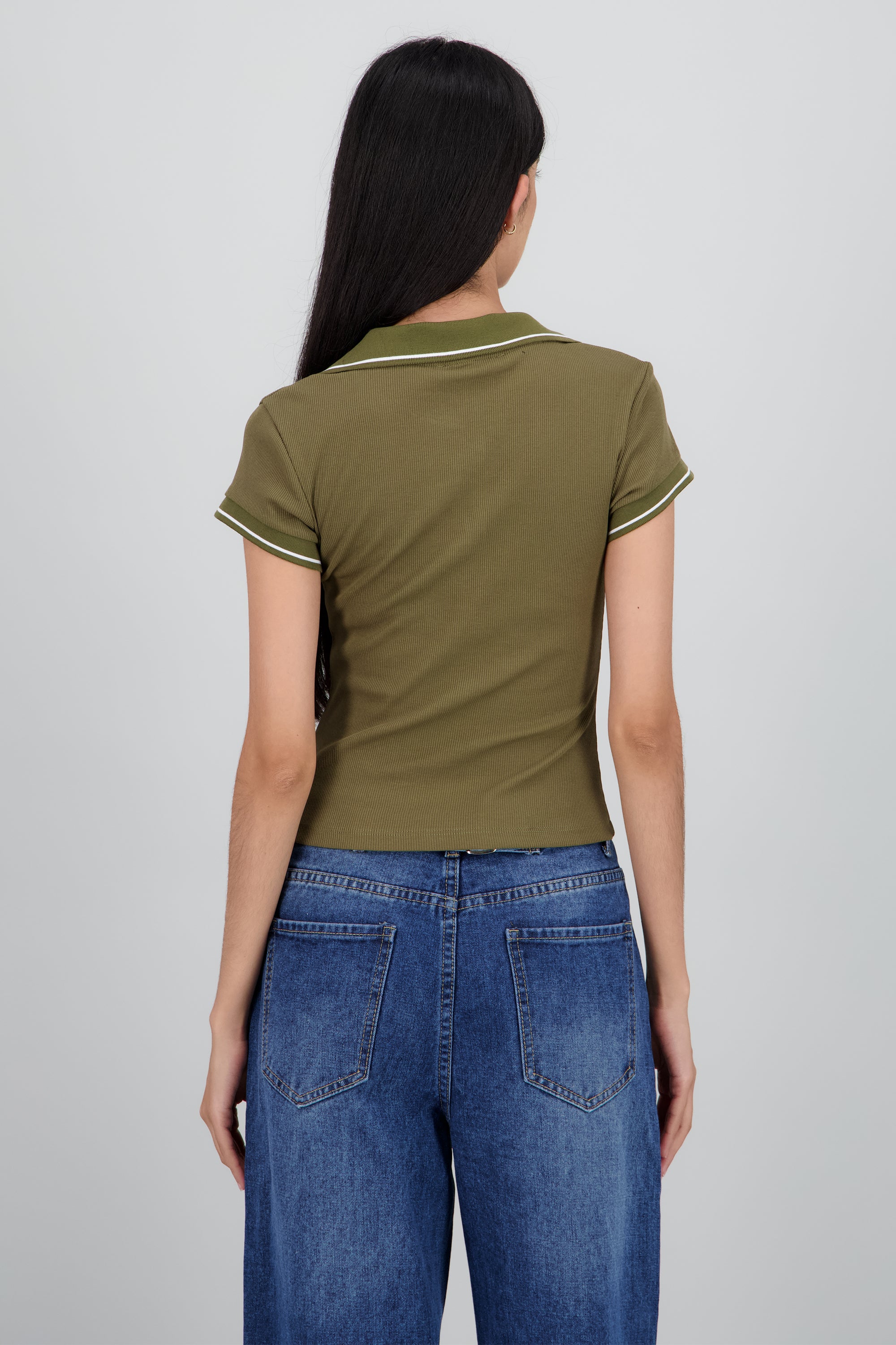 Top cuello polo OLIVO