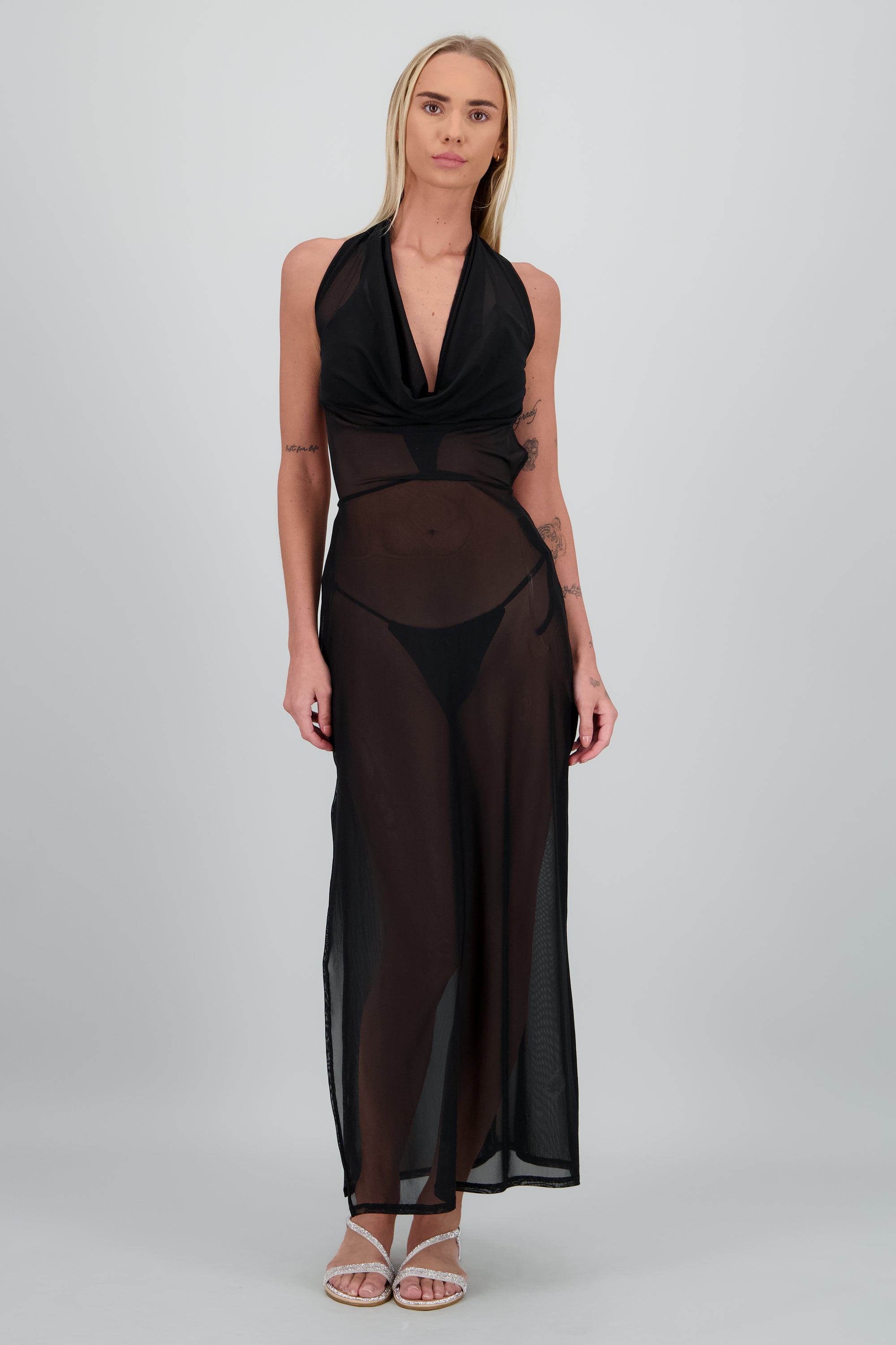 Salida halter maxi mesh NEGRO
