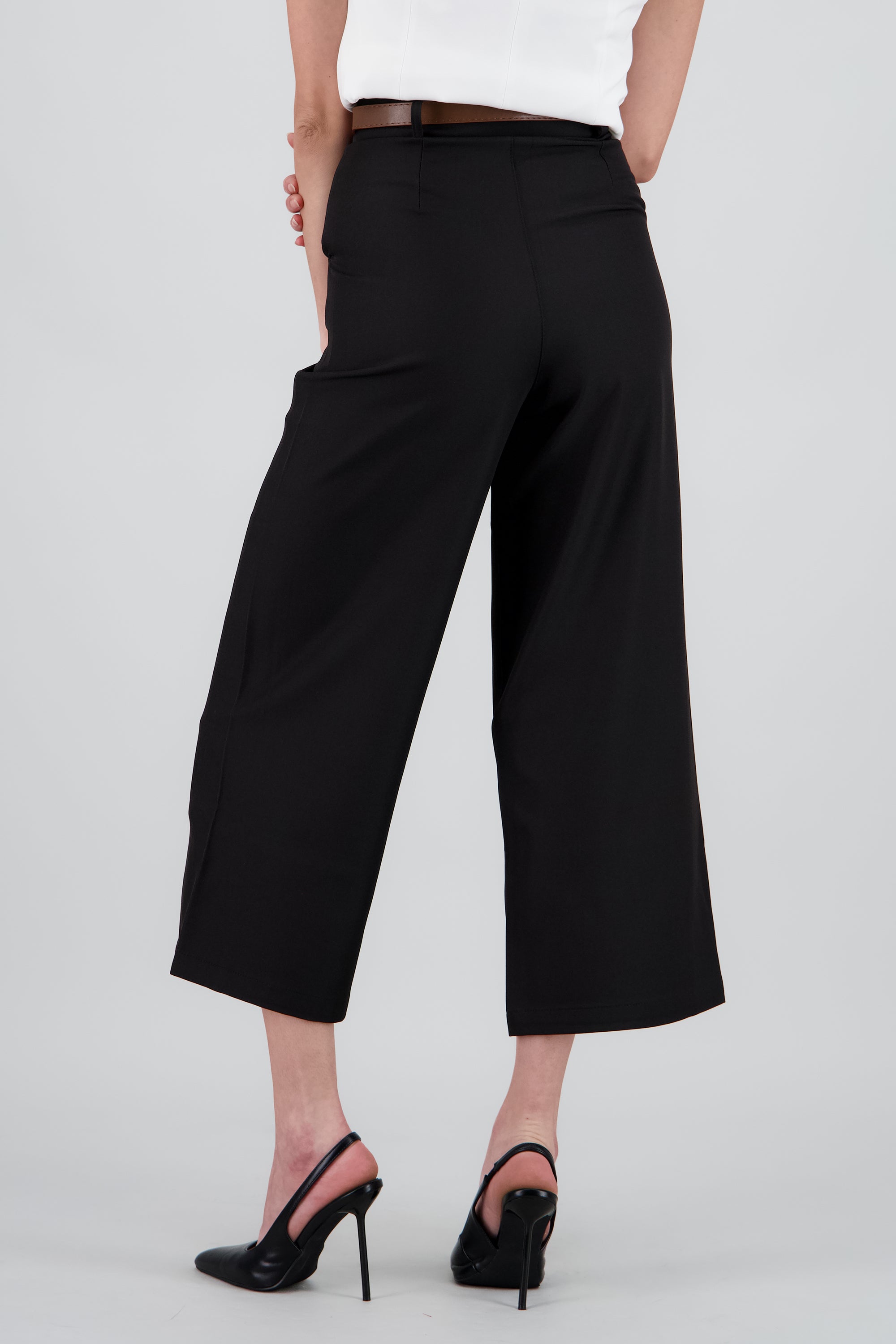 Pantalon sastre básico con cinturon NEGRO