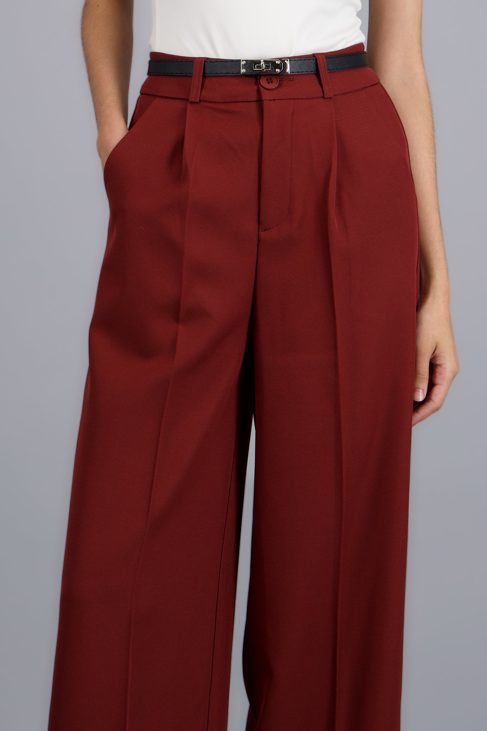 Pantalon sastre corte con cinturon hebilla VINO