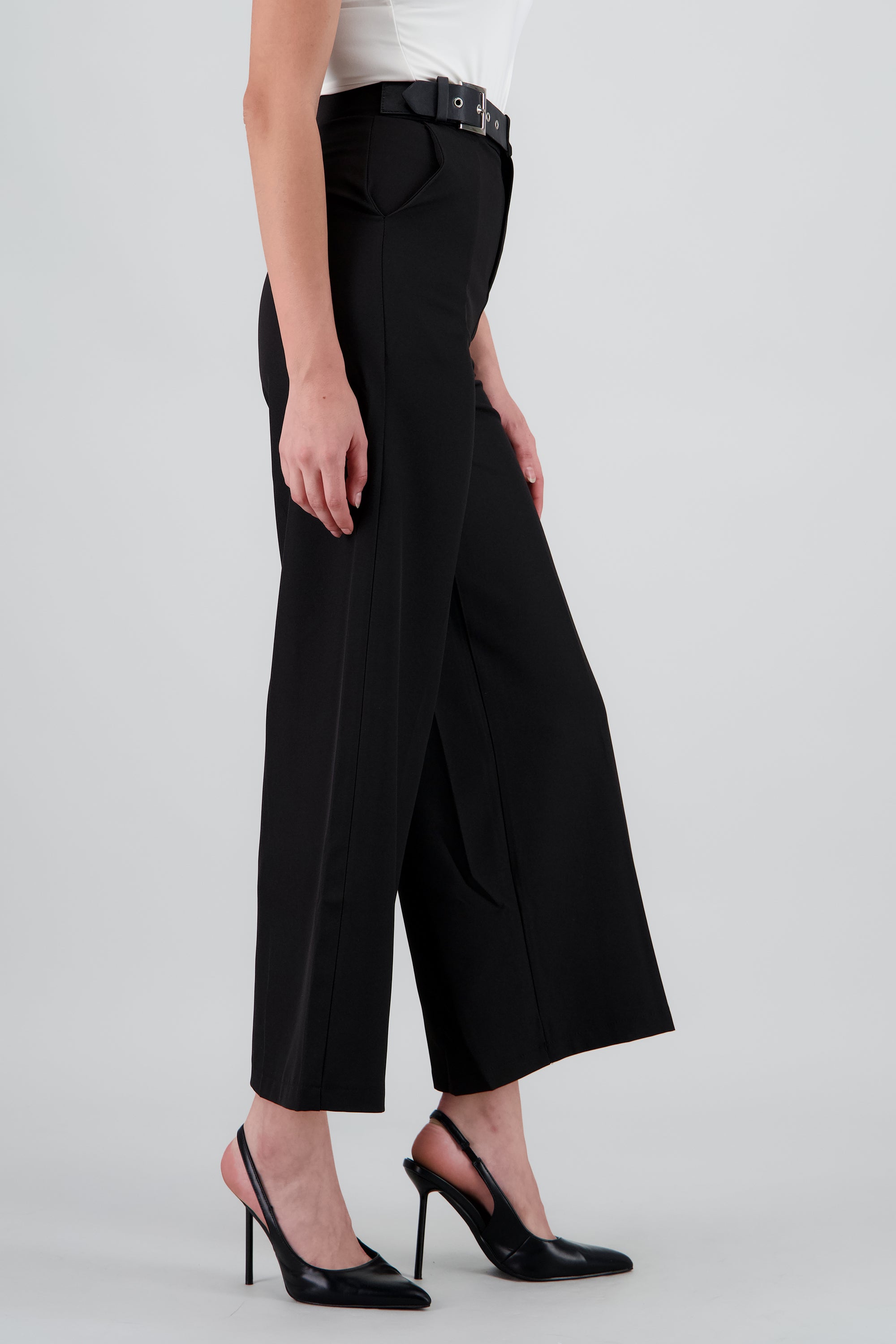 Pantalon sastre pretina con hebilla NEGRO