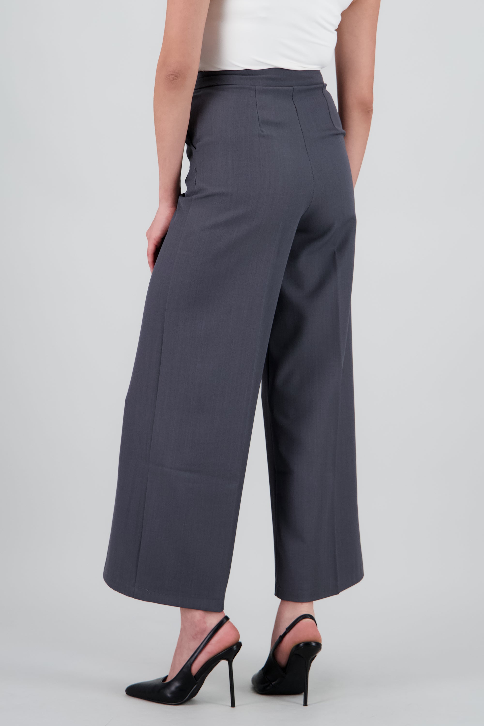 Pantalon sastre pretina con hebilla GRIS