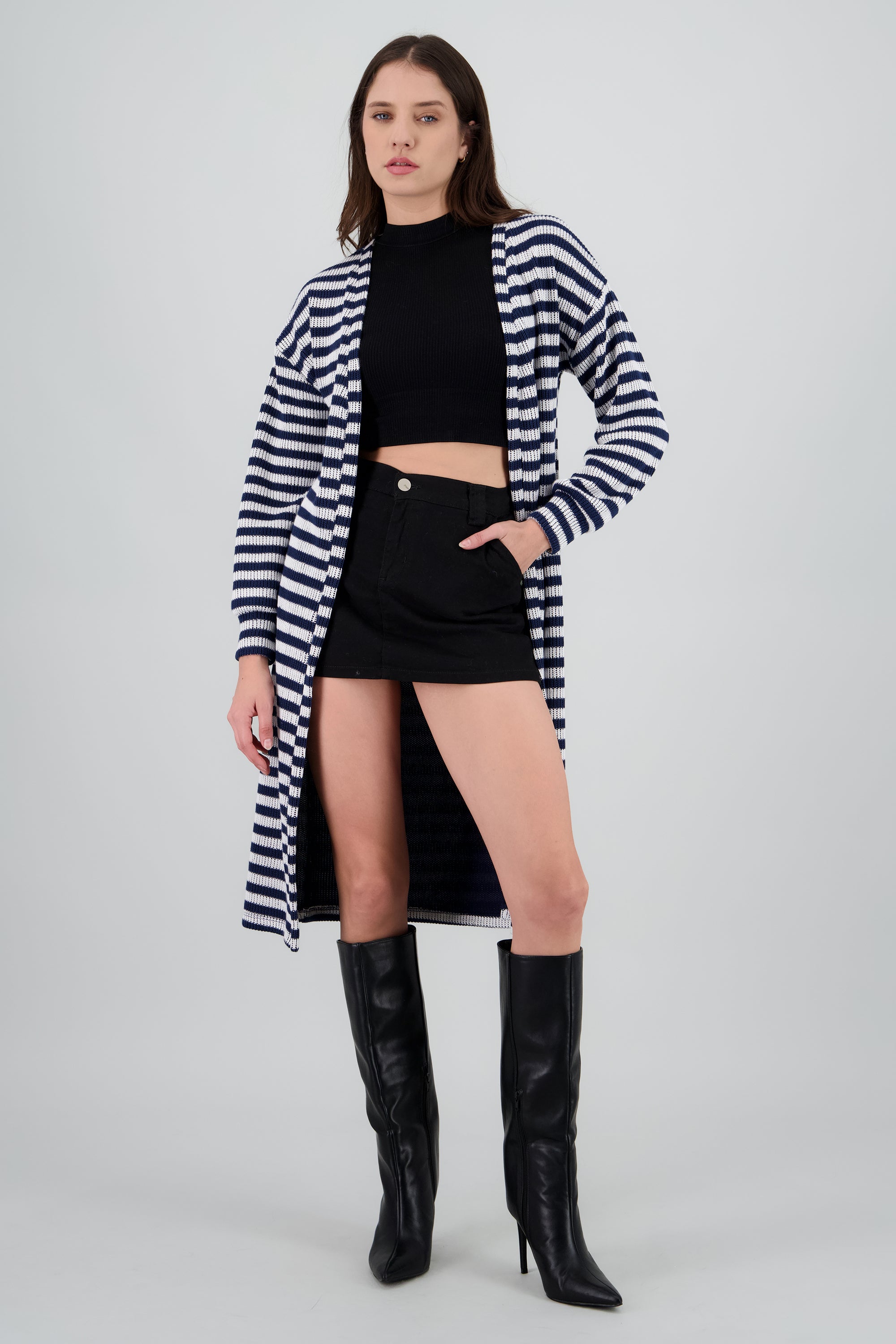 Cardigan largo rayas MARINO COMBO