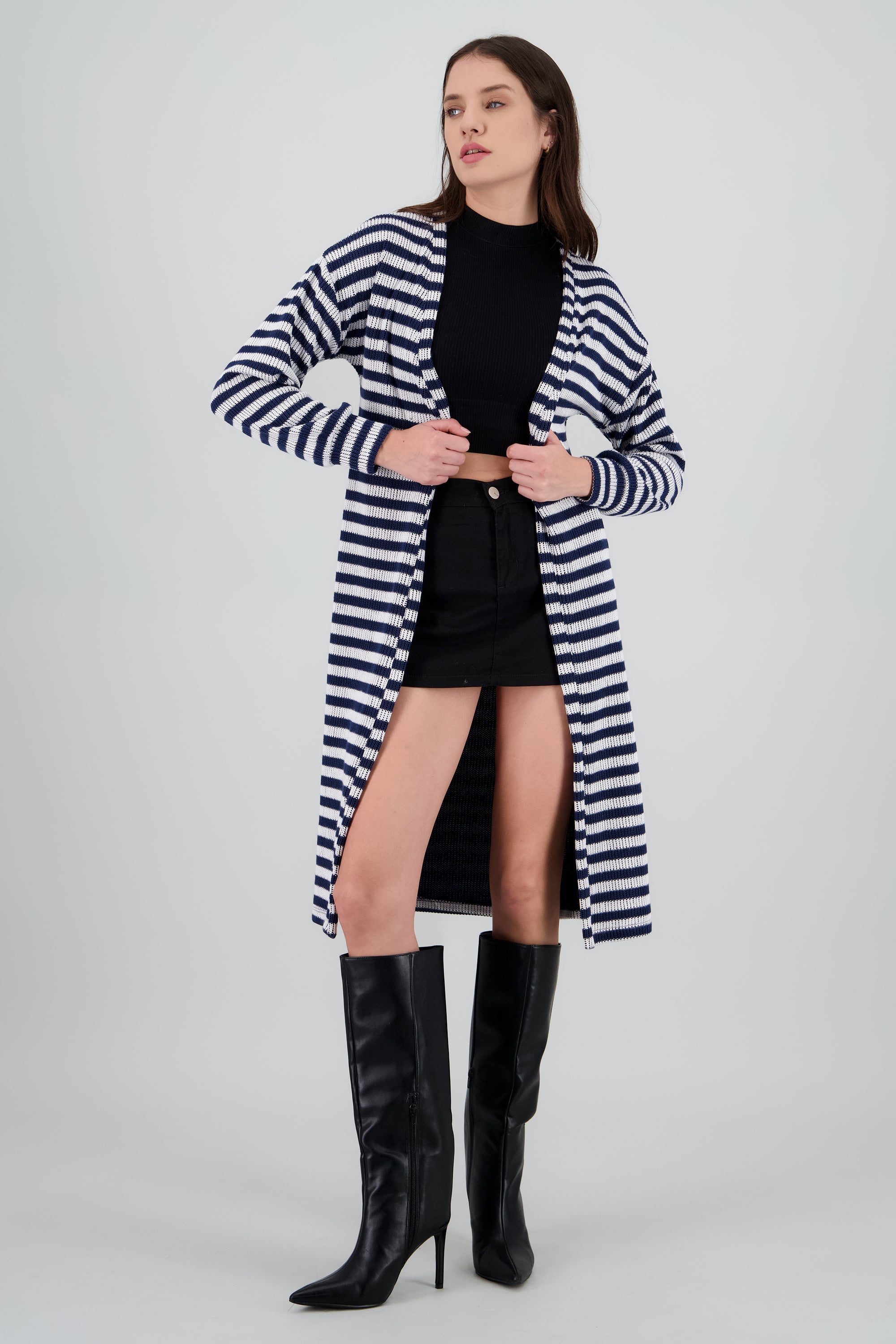 Cardigan largo rayas MARINO COMBO