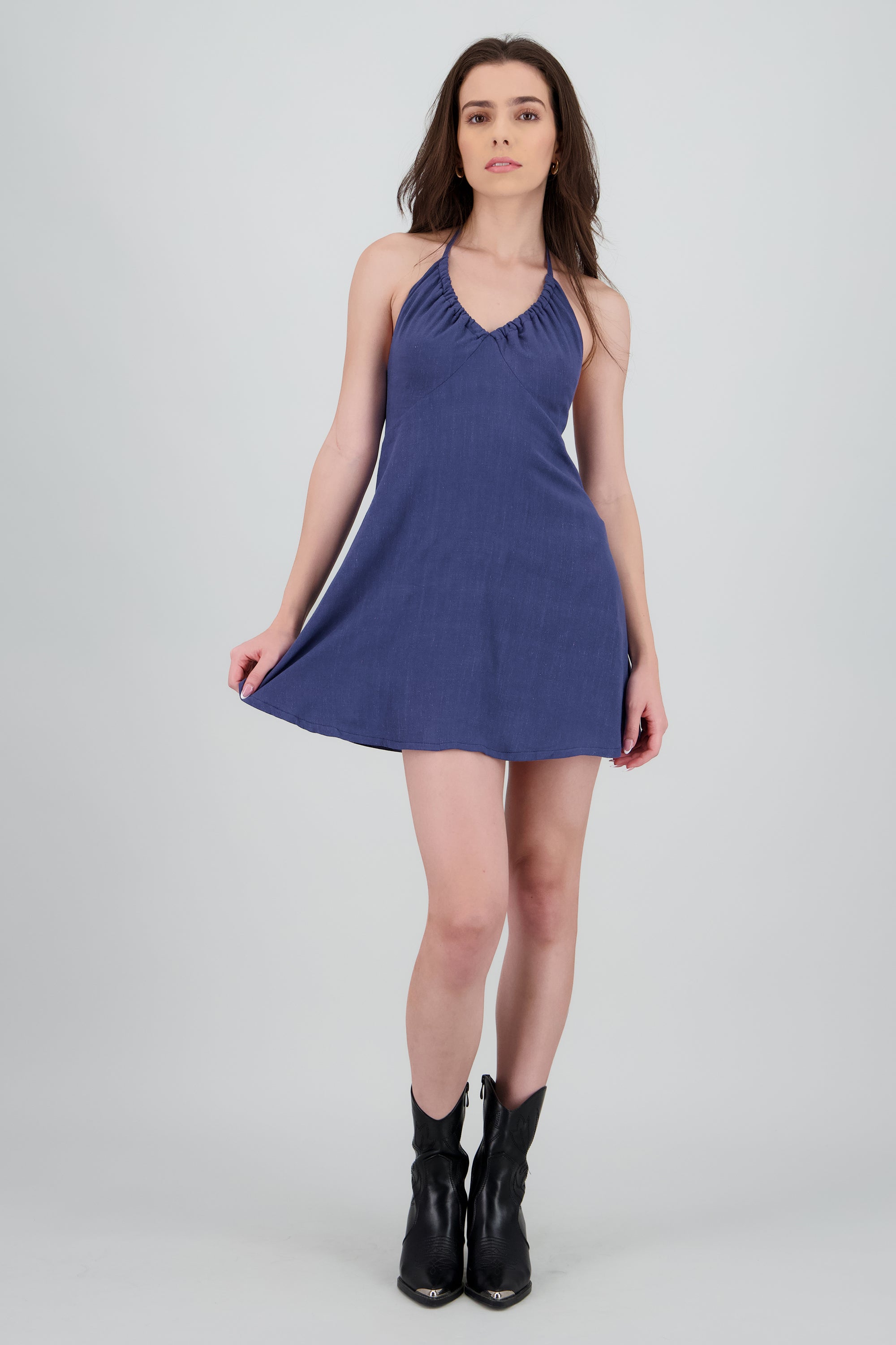 Vestido mini halter fluido MARINO