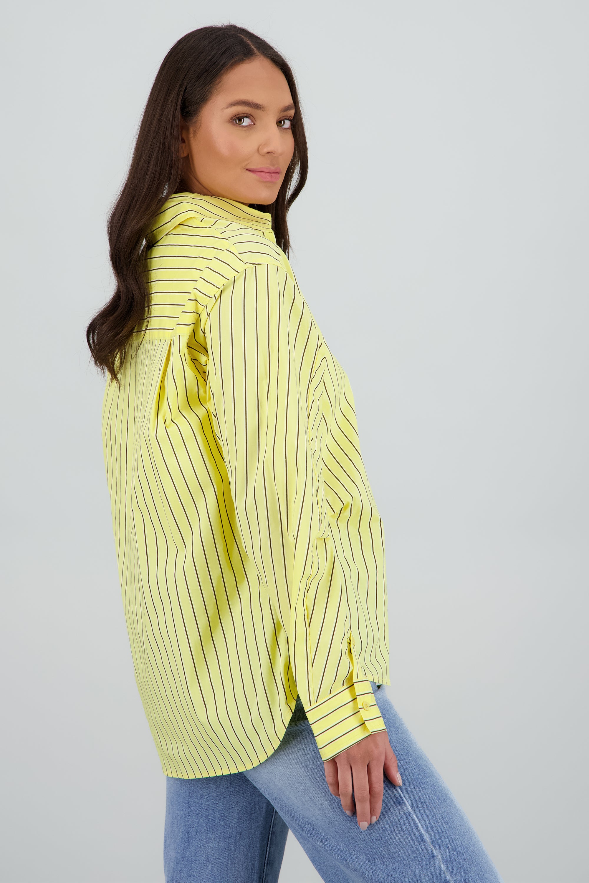 Camisa oversized rayas AMARILLO COMBO