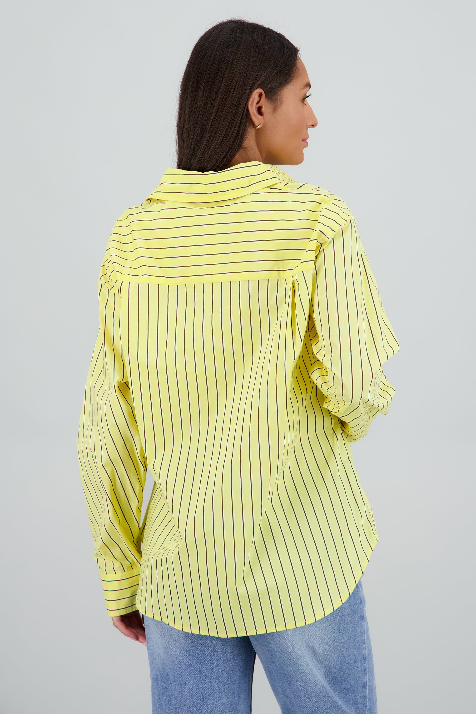Camisa oversized rayas AMARILLO COMBO