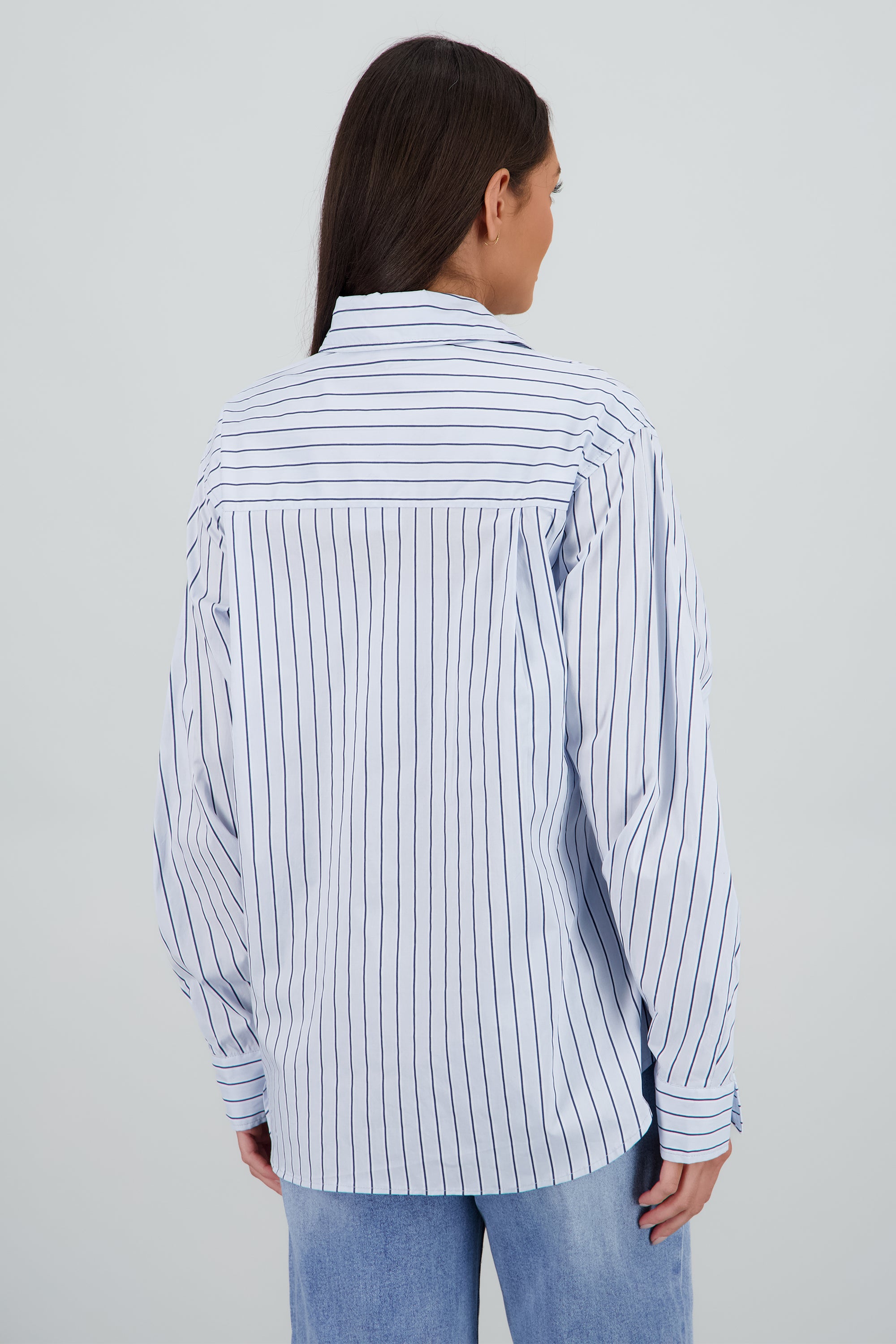 Camisa oversized rayas AZUL COMBO